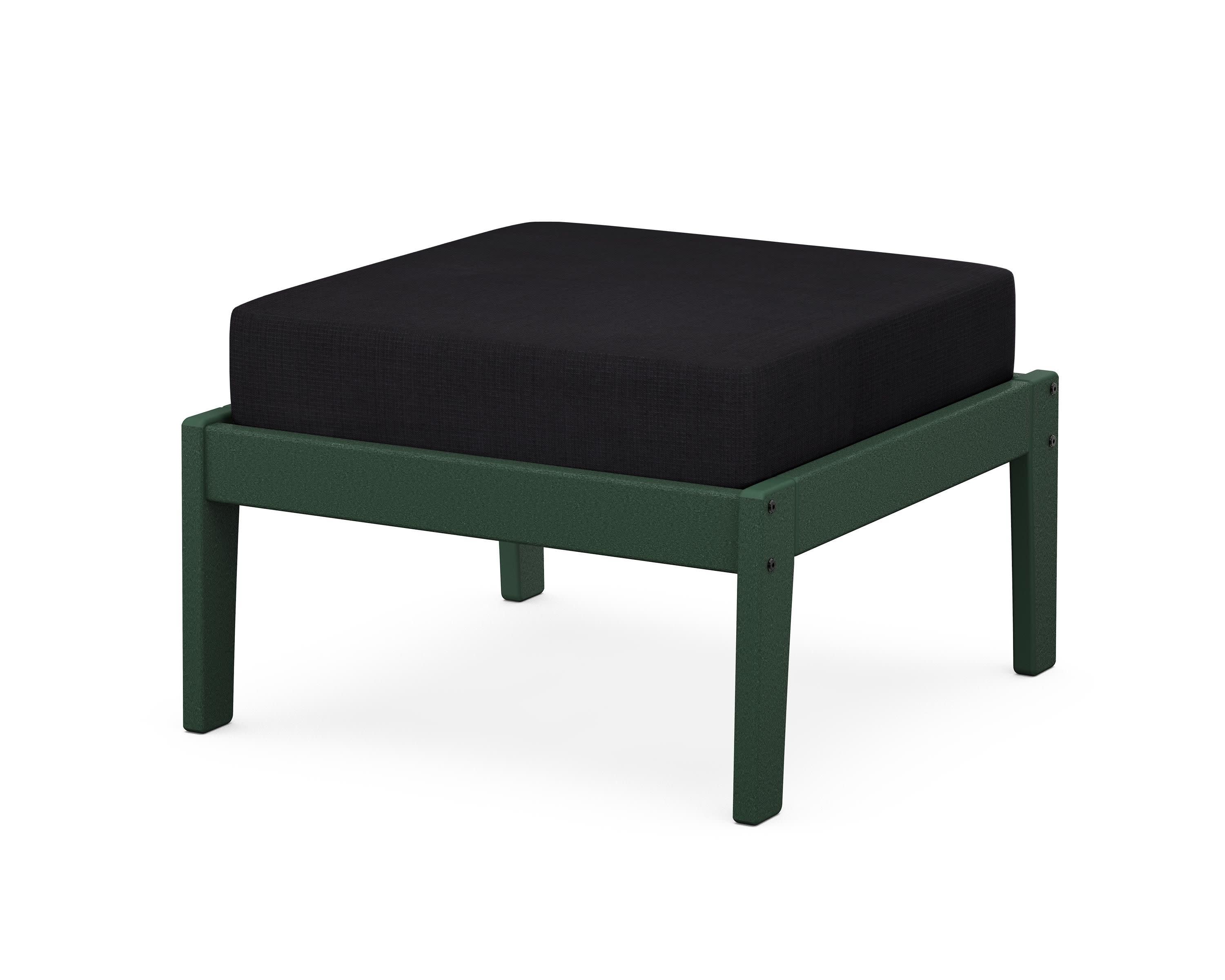 Deep Seating Ottoman in Green / Midnight Linen