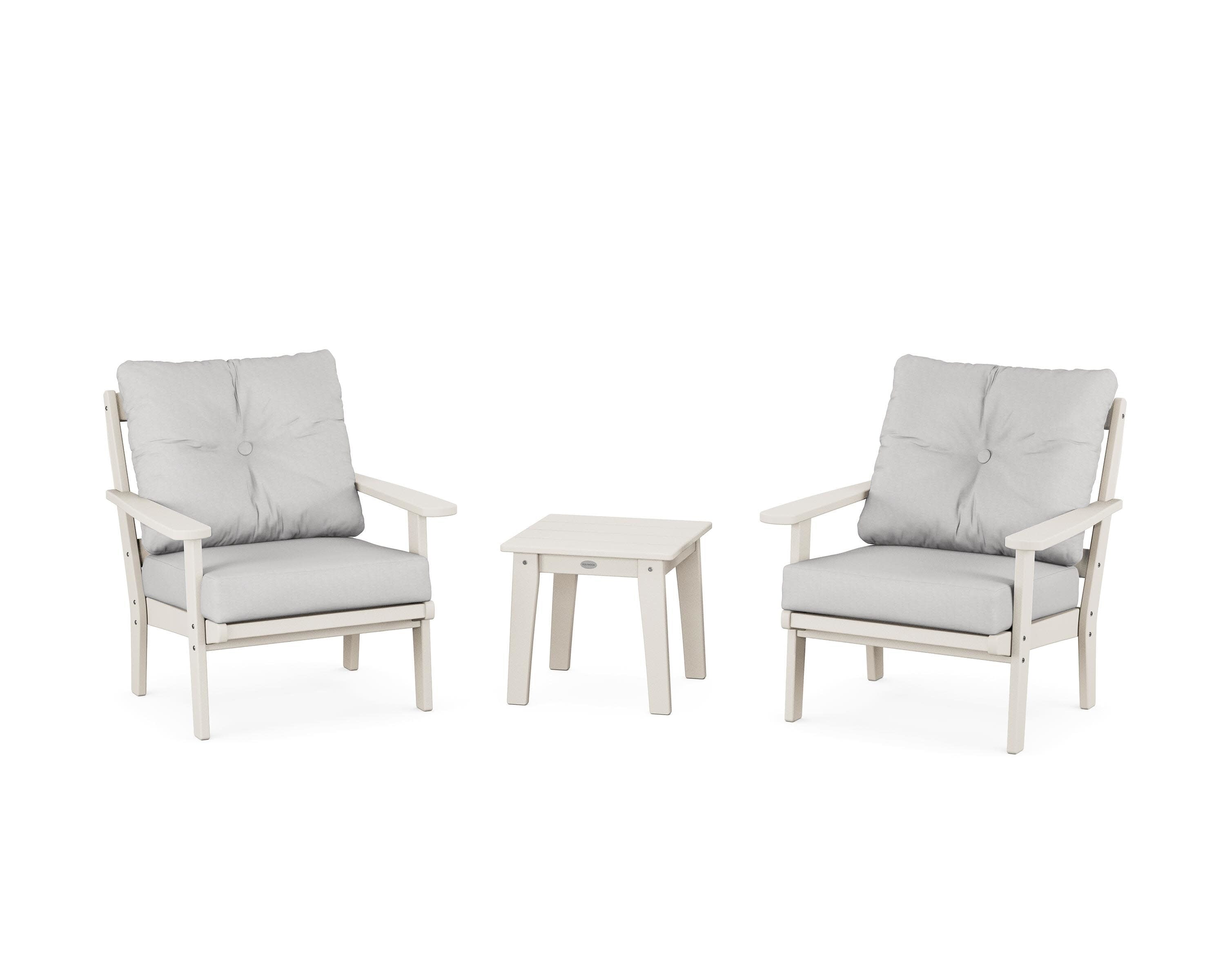 Mission 3-Piece Deep Seating Set in Sand / Diamond in the Rough