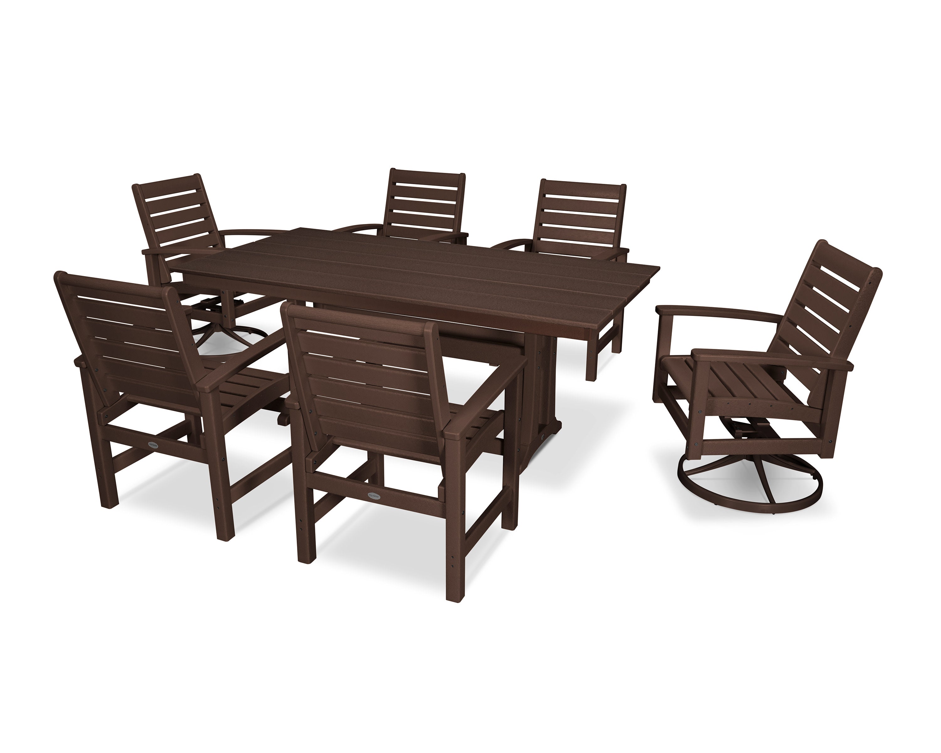 7 Piece Signature Dining Set in Satin Mahogany / Mahogany