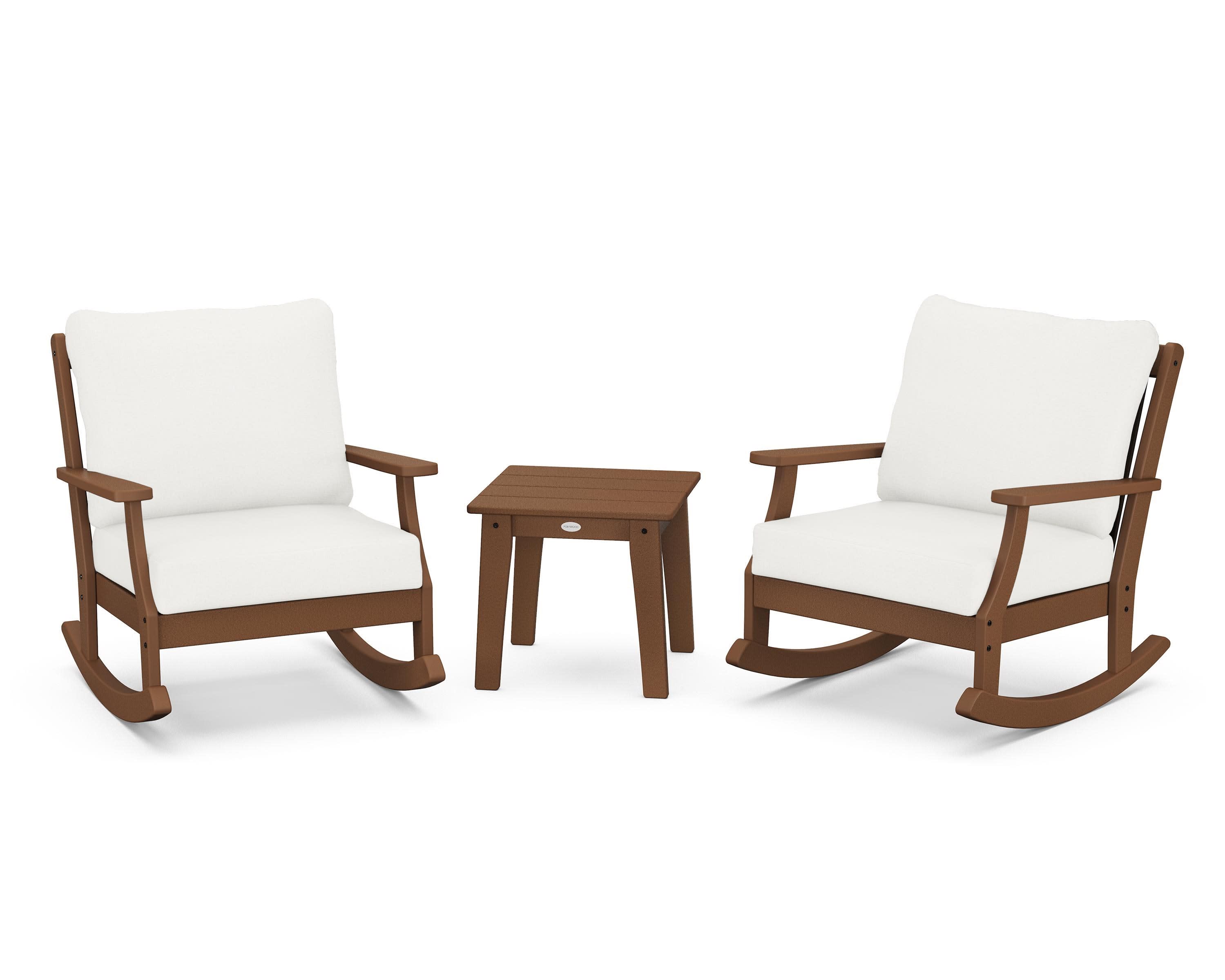 Braxton 3-Piece Deep Seating Rocker Set in Teak / Natural Linen