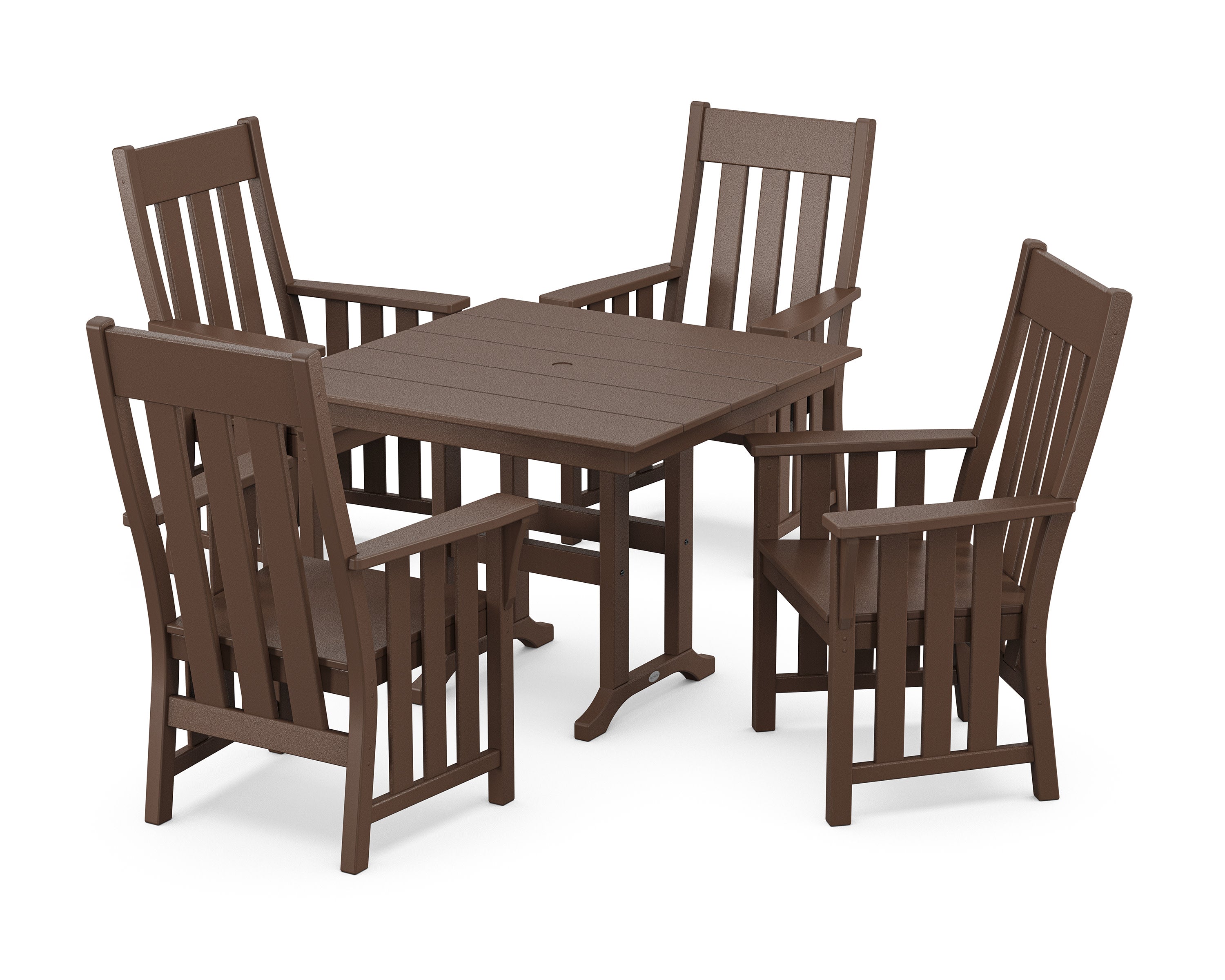 Acadia 5-Piece Farmhouse Dining Set in Mahogany