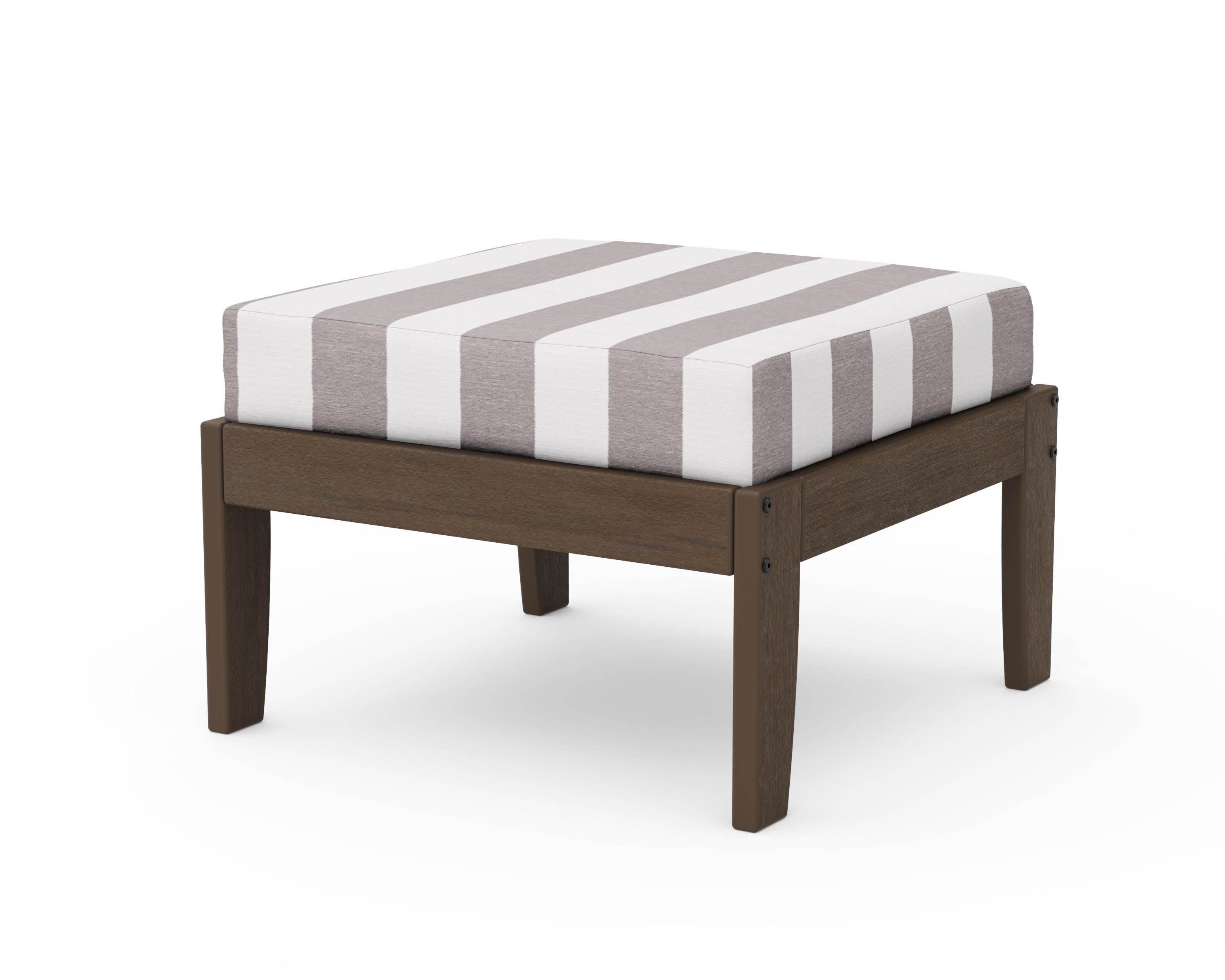 Modular Ottoman - Classic in Kona / Cabana Stripe Grey Mist