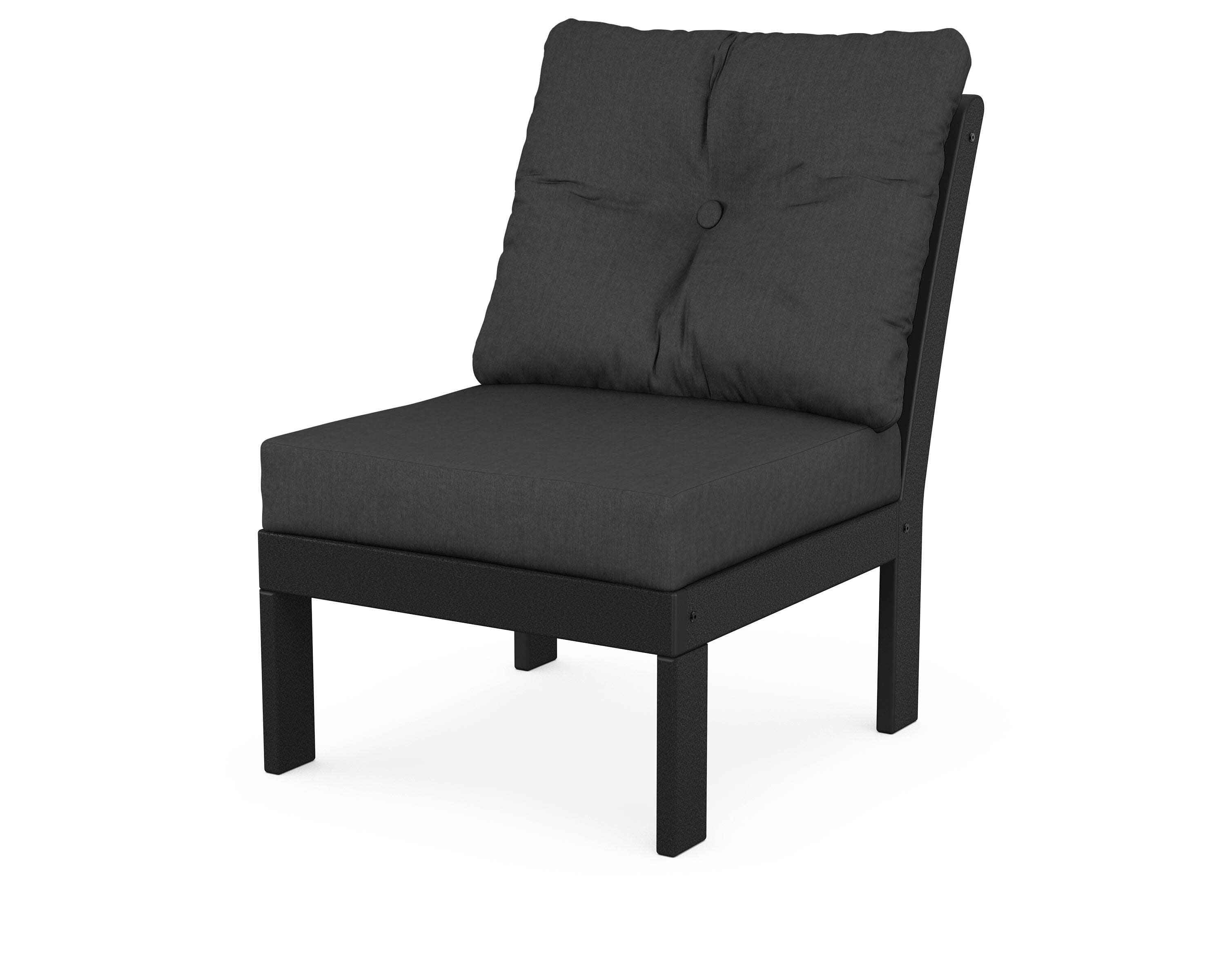 Vineyard Modular Armless Chair in Black / Spectrum Carbon