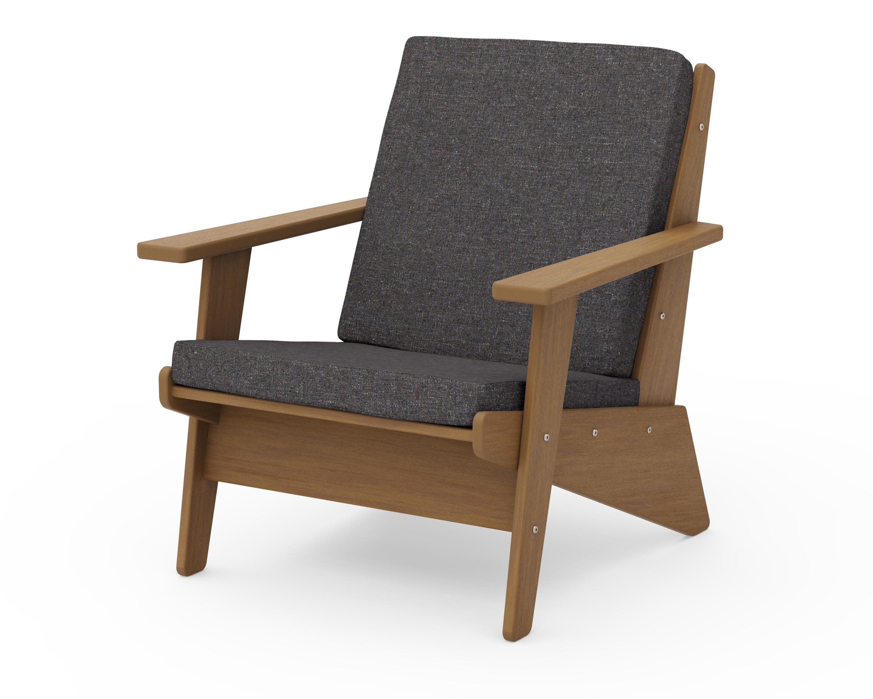 Riviera Modern Lounge Chair in Natural / Ash Charcoal