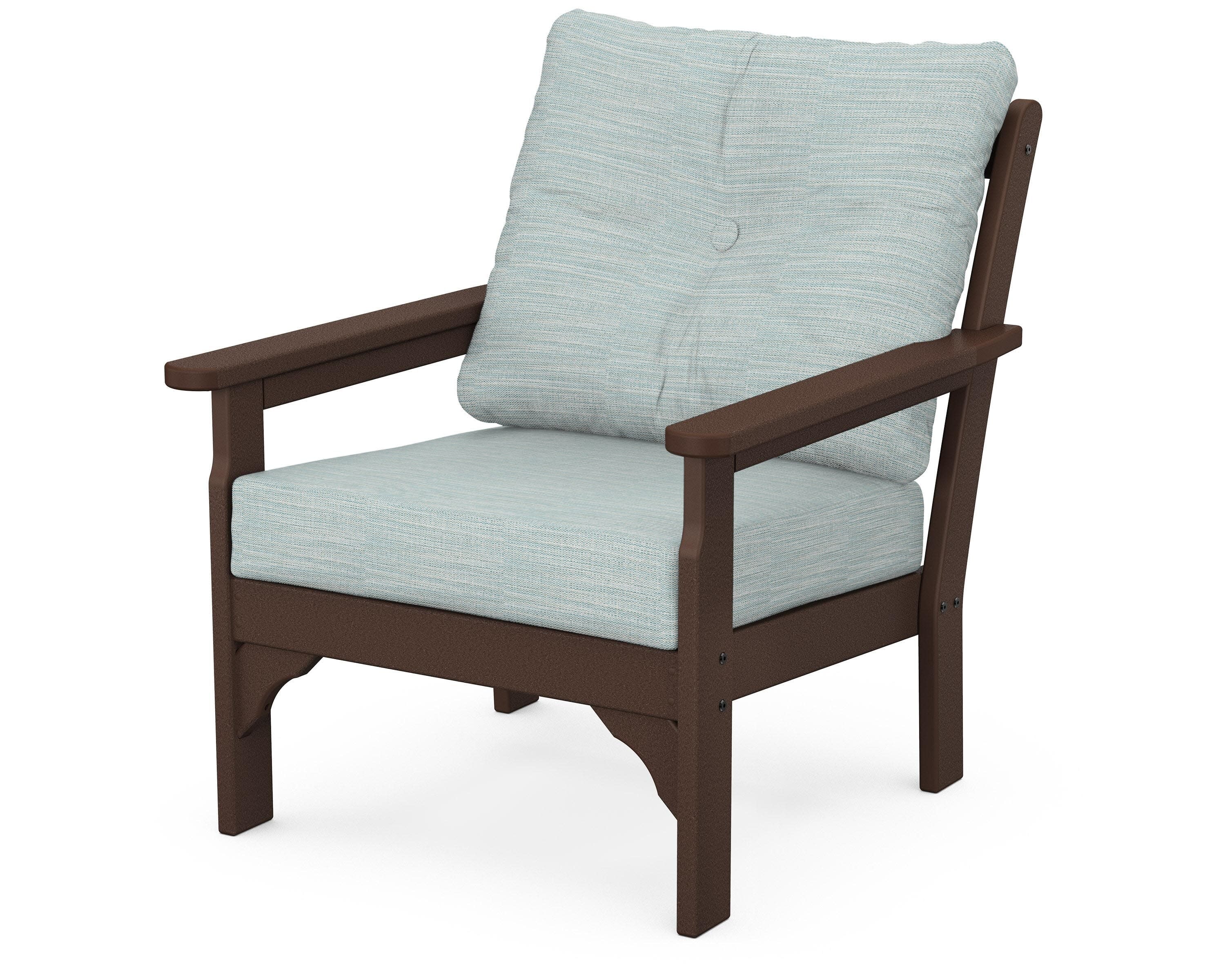 Vineyard Deep Seating Chair in Mahogany / Soothe Mist