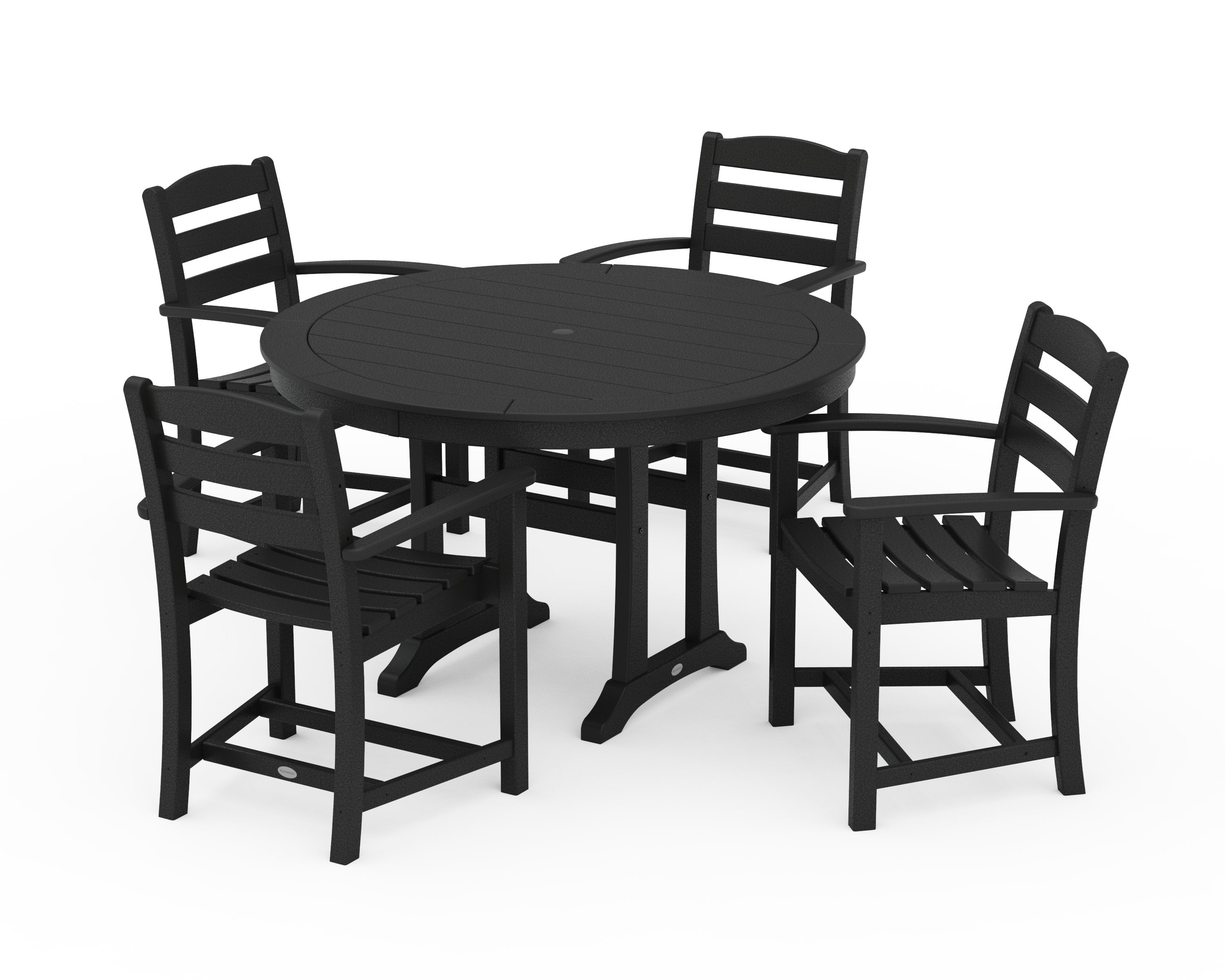 La Casa Caf 5-Piece Arm Chair Dining Set in Black