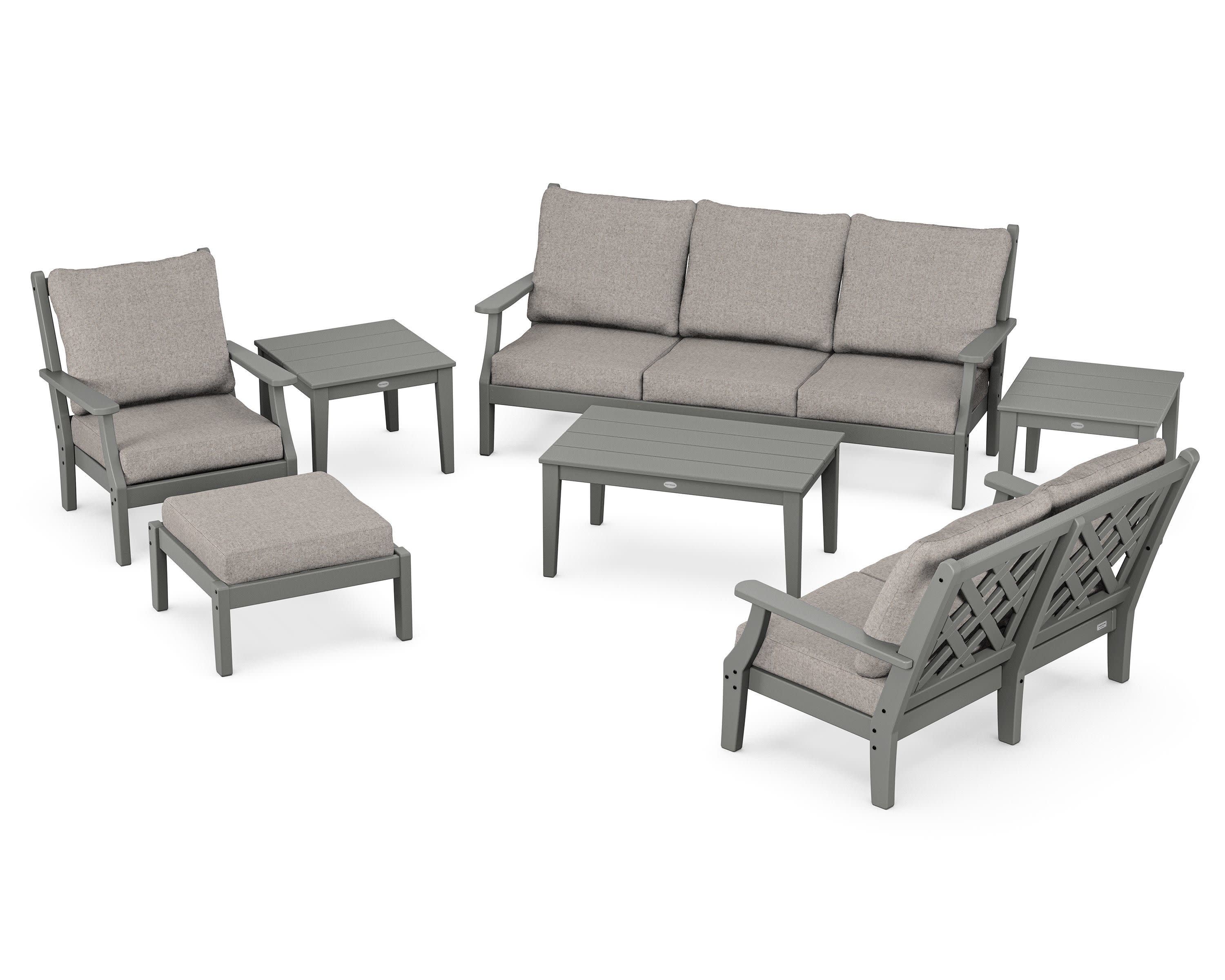 Wovendale 7-Piece Deep Seating Set in Slate Grey / Weathered Tweed