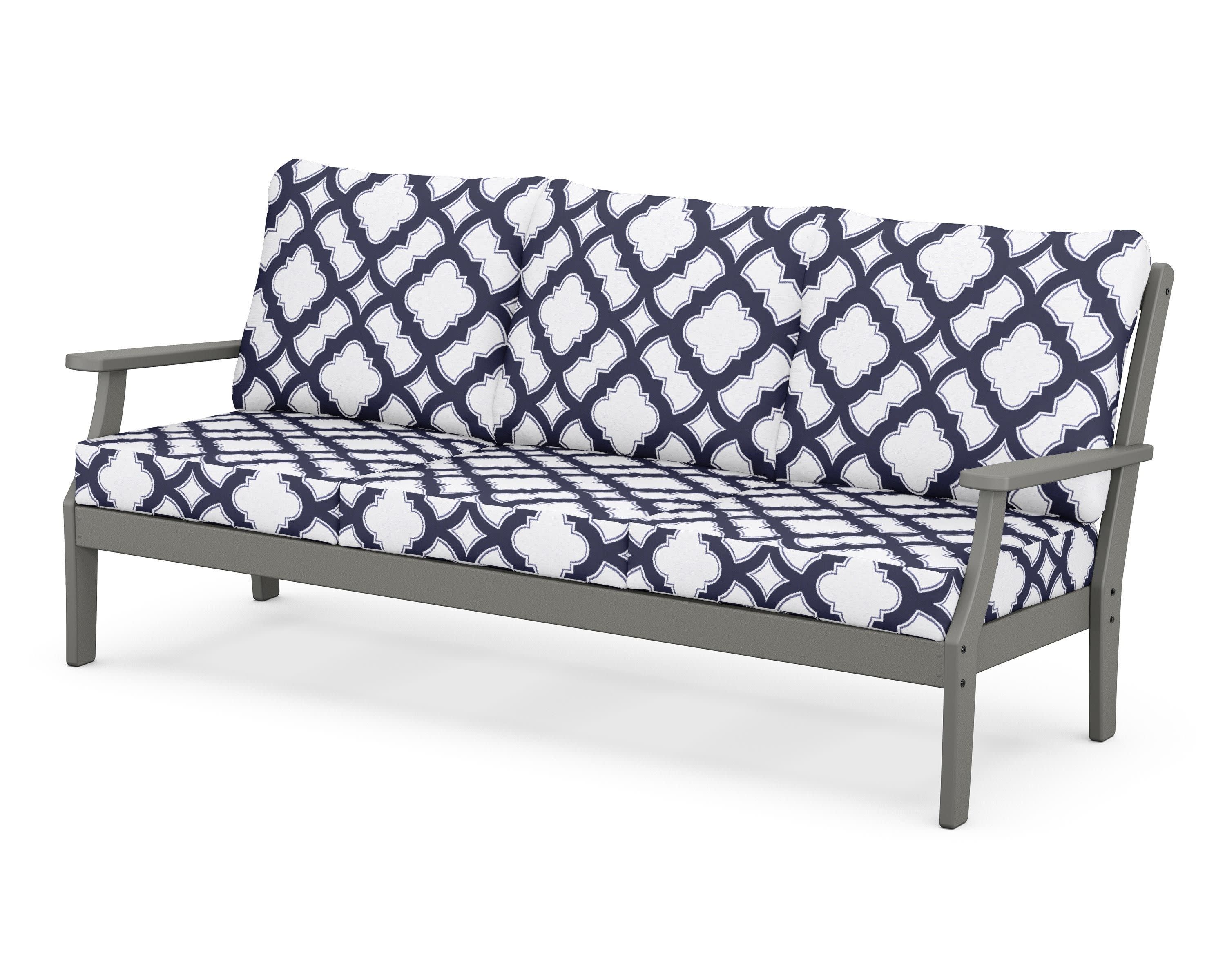 Braxton Deep Seating Sofa in Slate Grey / Trellis Navy