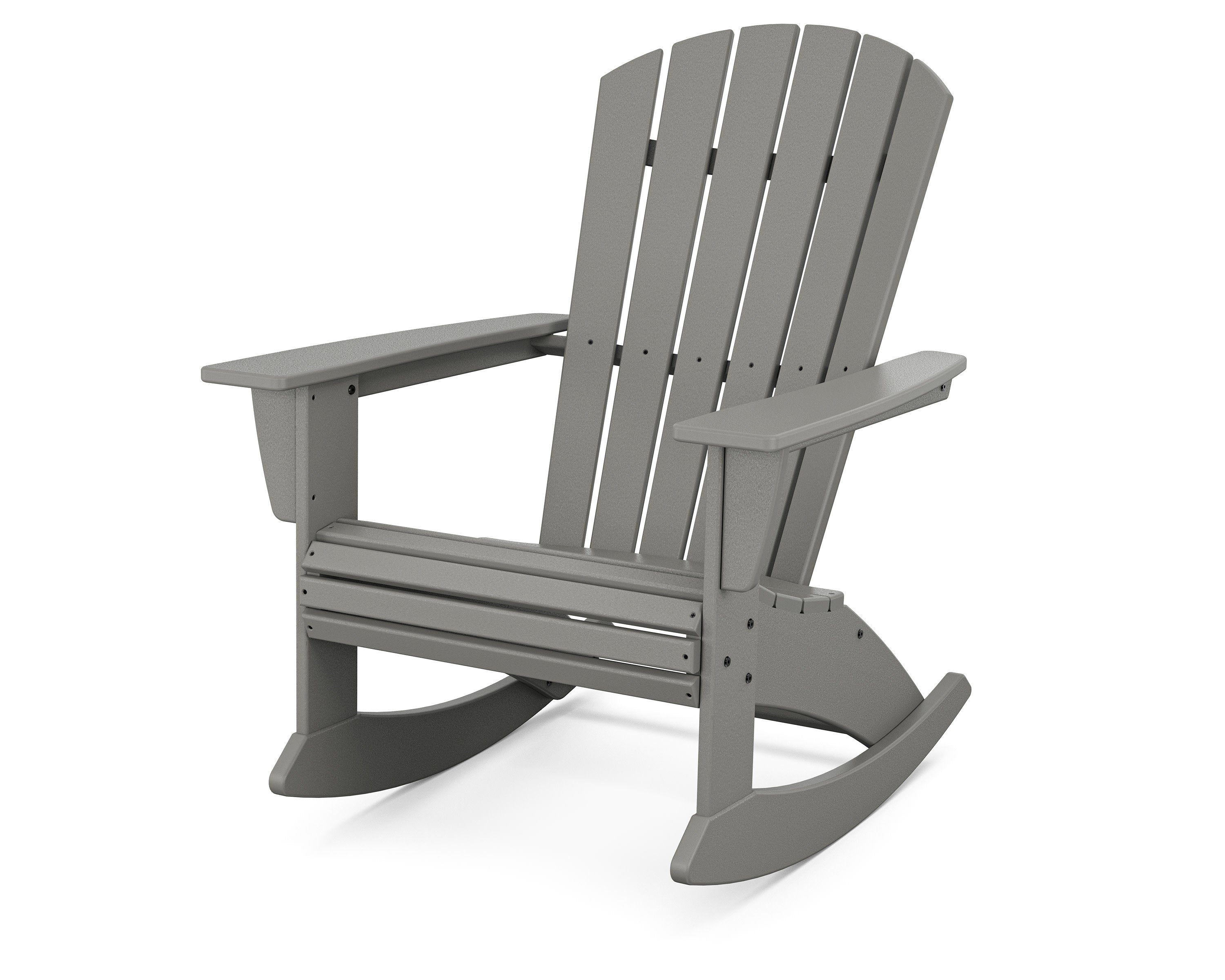 Nautical Curveback Adirondack Rocking Chair in Slate Grey