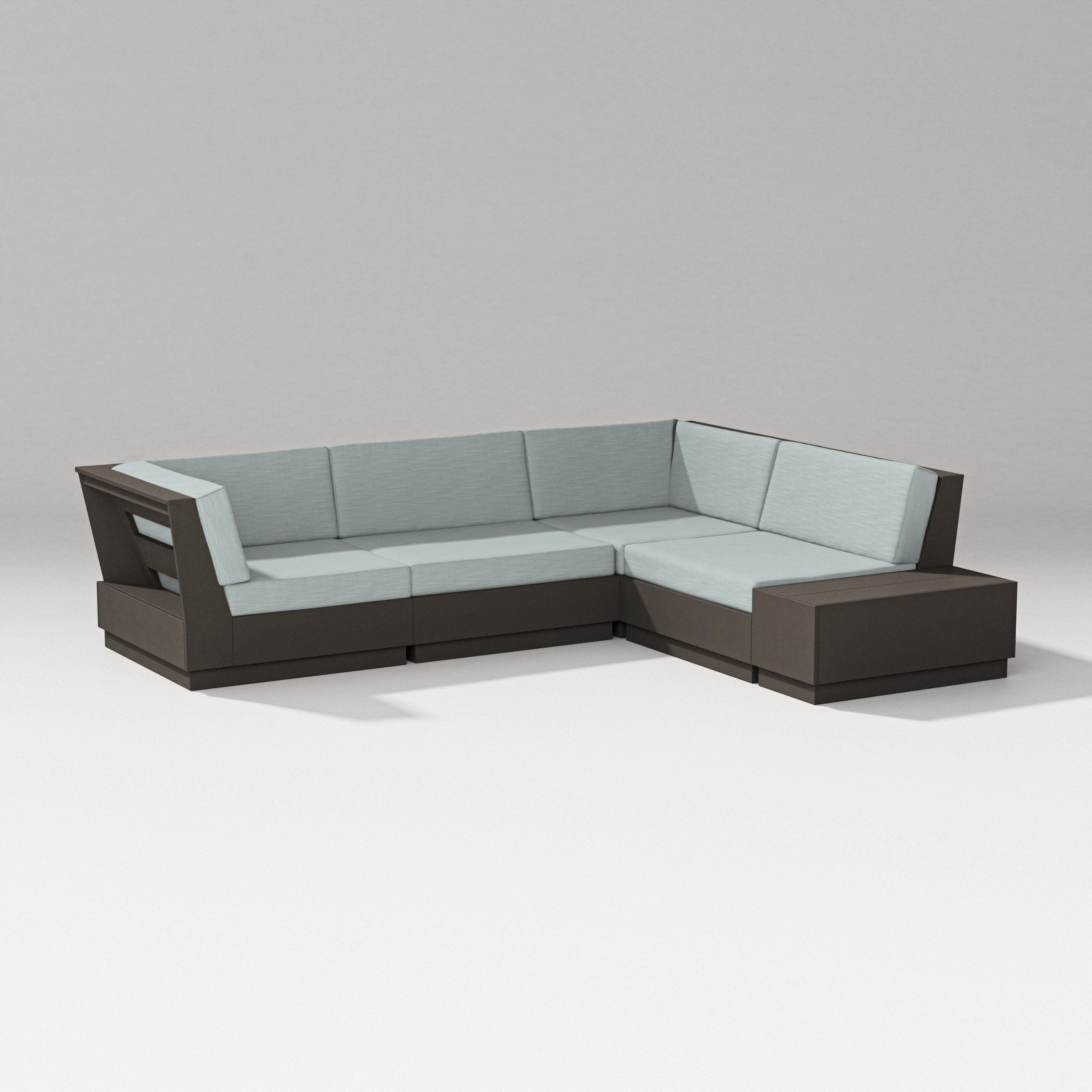 Elevate Corner Sectional in Vintage Coffee / Soothe Mist