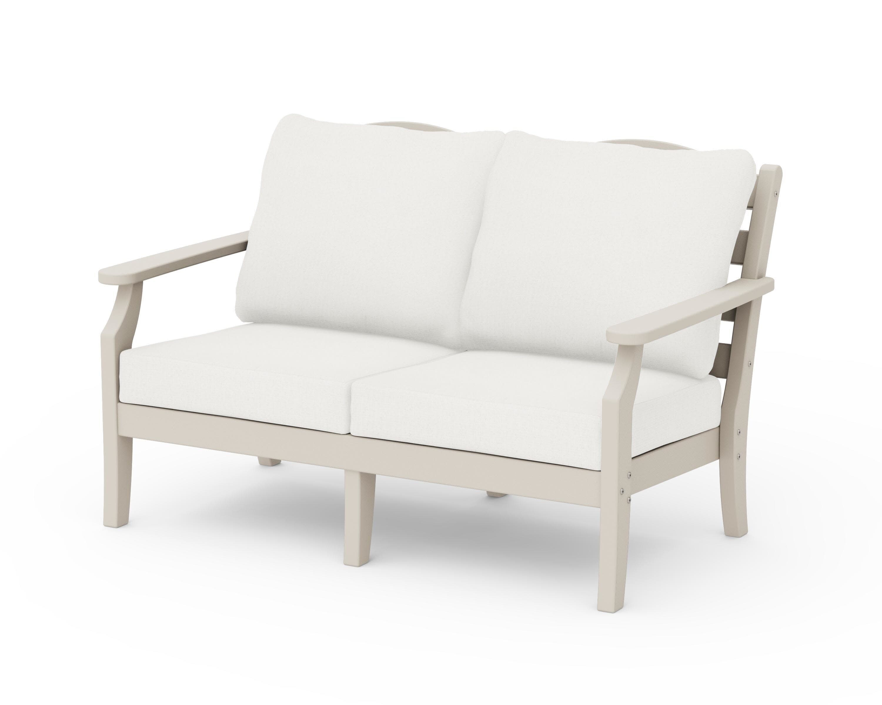 Savannah Deep Seating Loveseat in Sand / Natural Linen