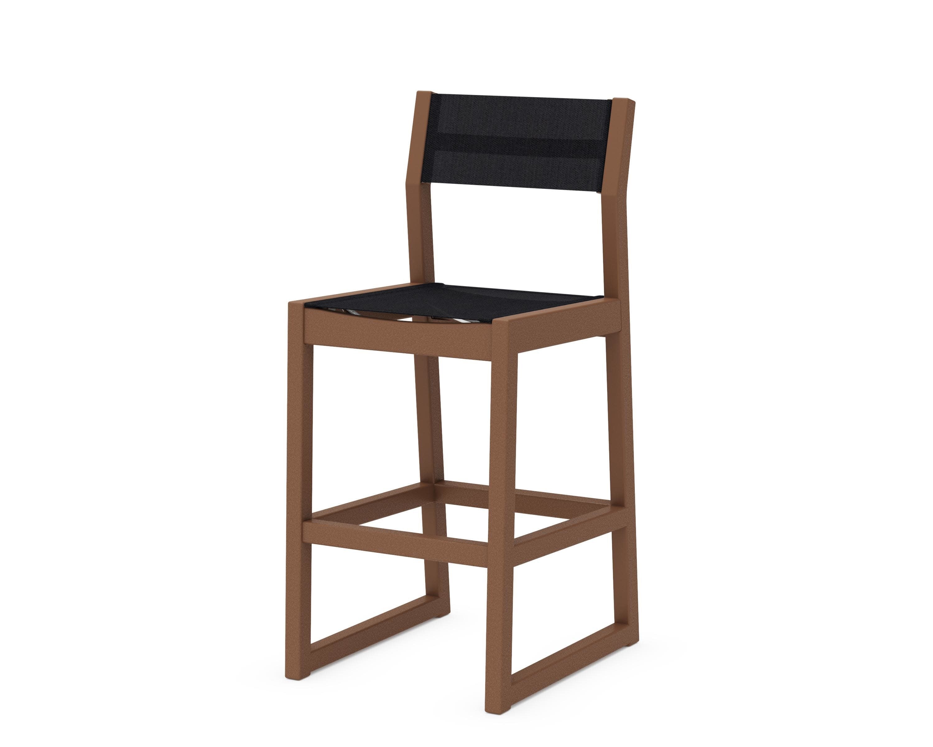 EDGE Sling Bar Side Chair in Teak / Black Sling