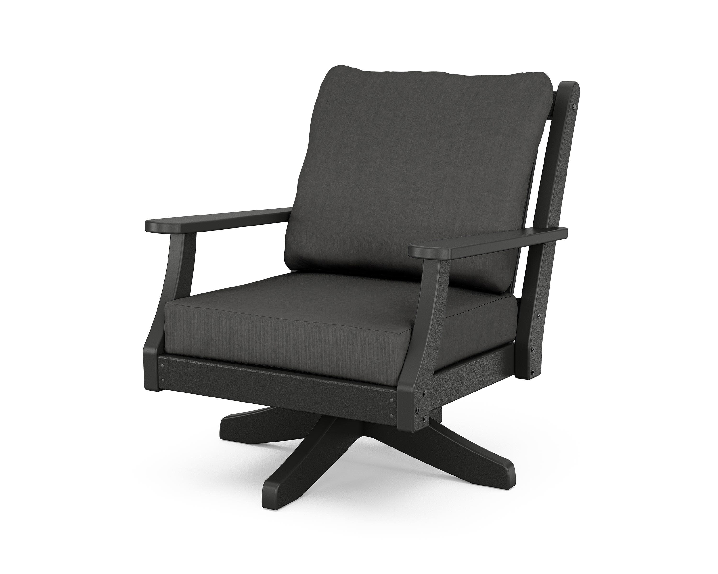 Wovendale Deep Seating Swivel Chair in Black / Spectrum Carbon