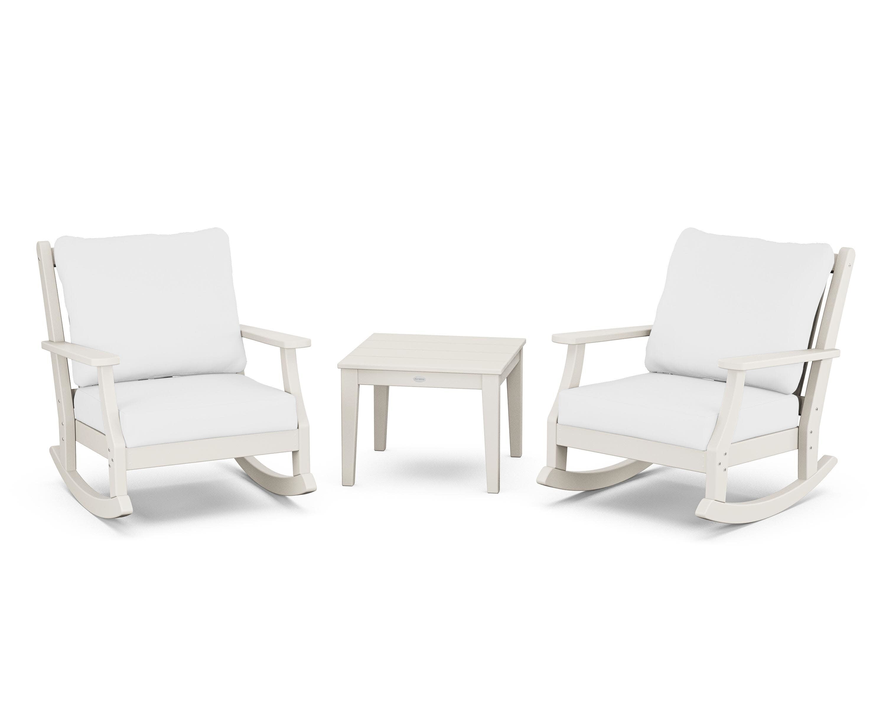 Wovendale 3-Piece Deep Seating Rocker Set in Sand / Natural
