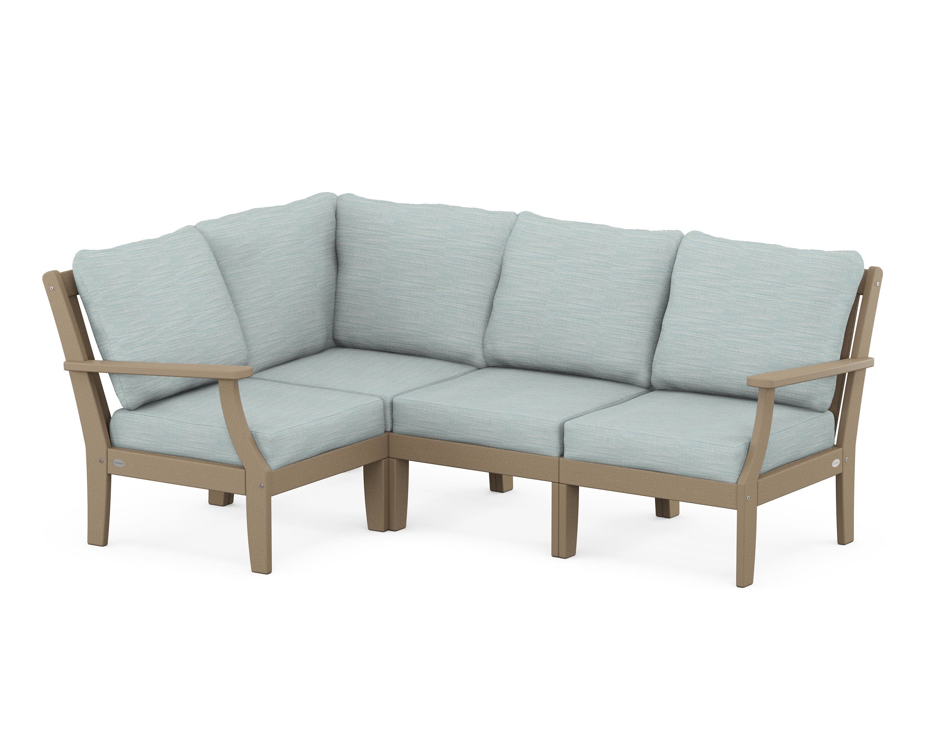 Braxton Modular 4-Piece Deep Seating Set in Vintage Sahara / Soothe Mist