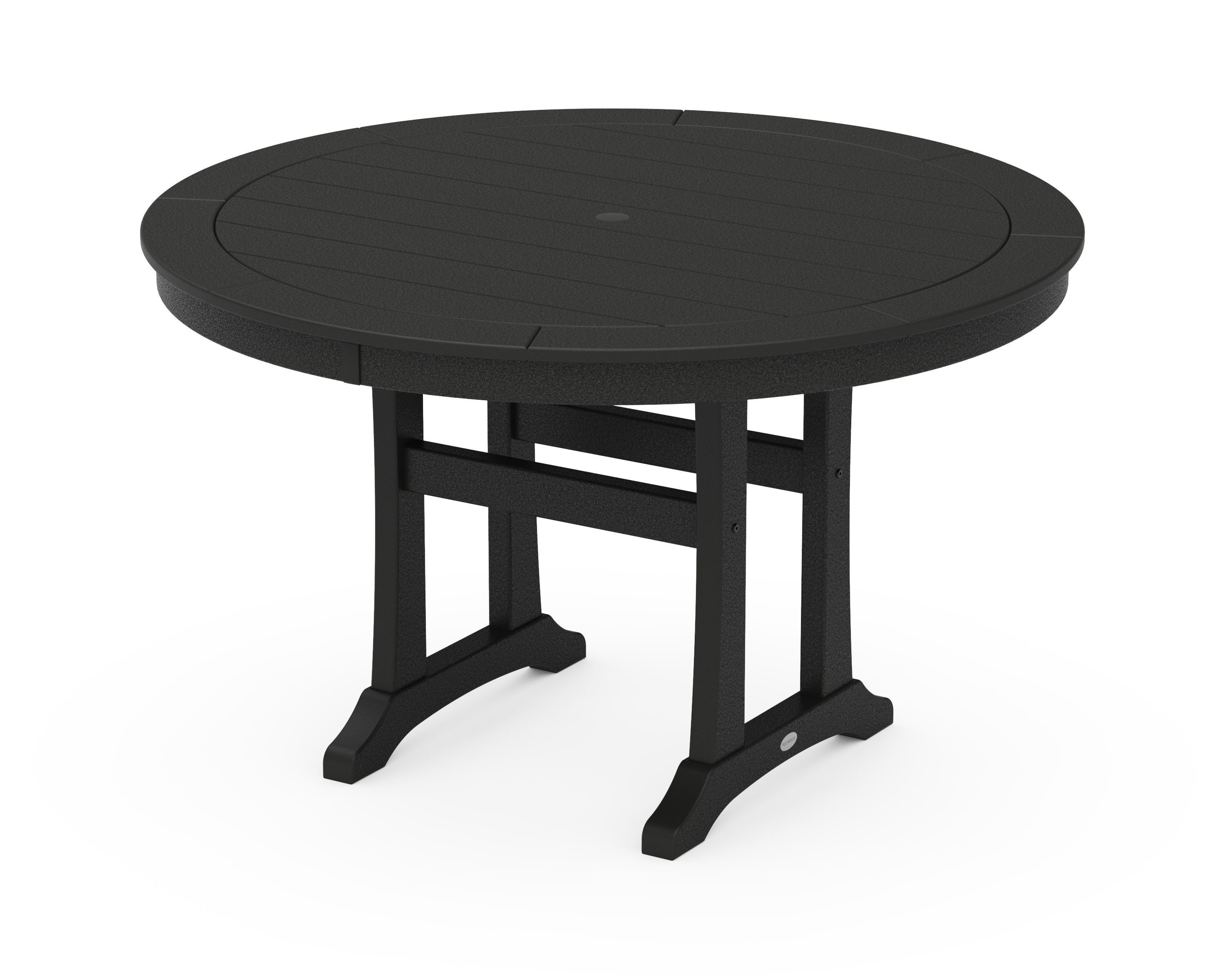 Nautical Trestle 48" Round Dining Table in Black
