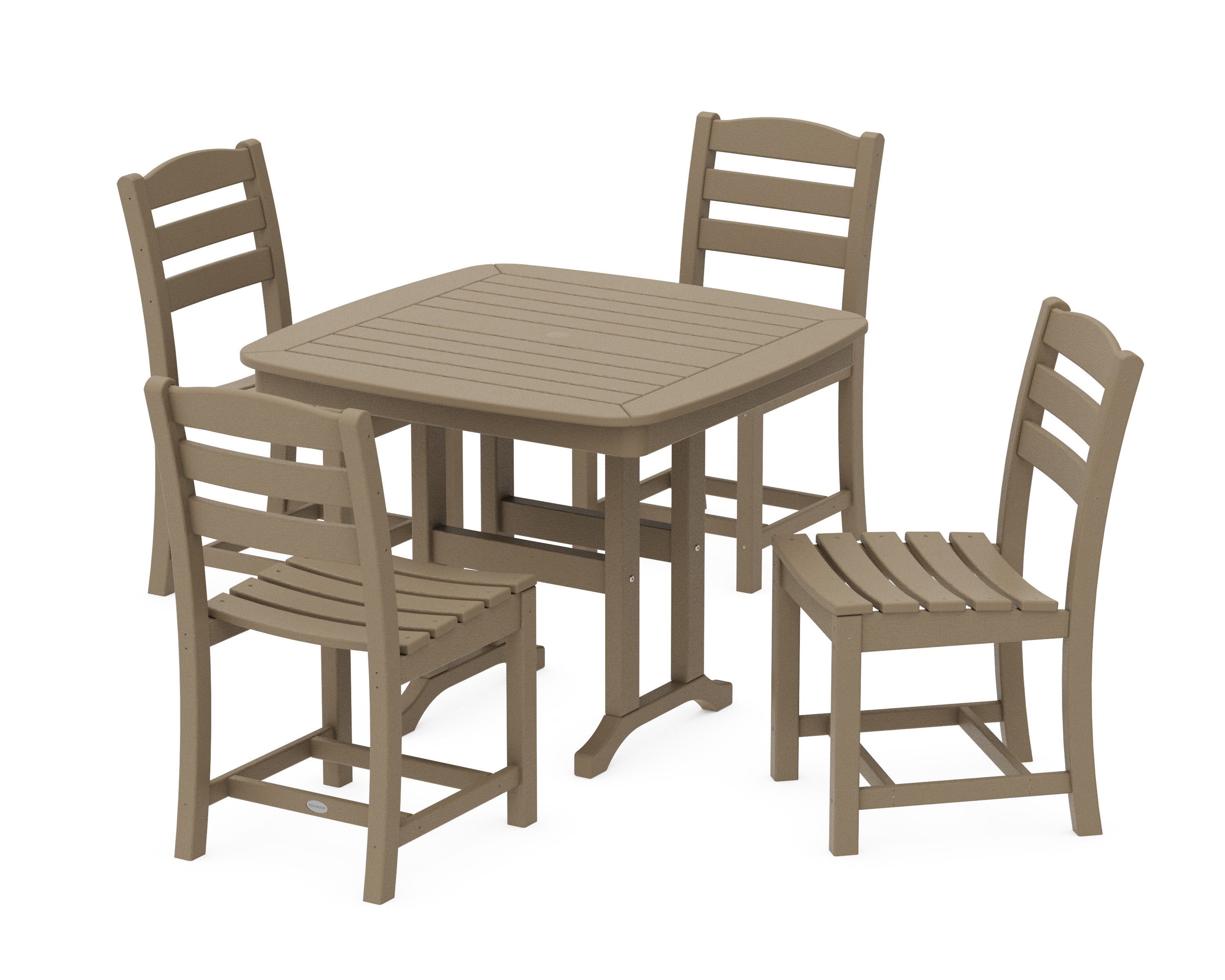 La Casa Caf 5-Piece Side Chair Dining Set in Vintage Sahara
