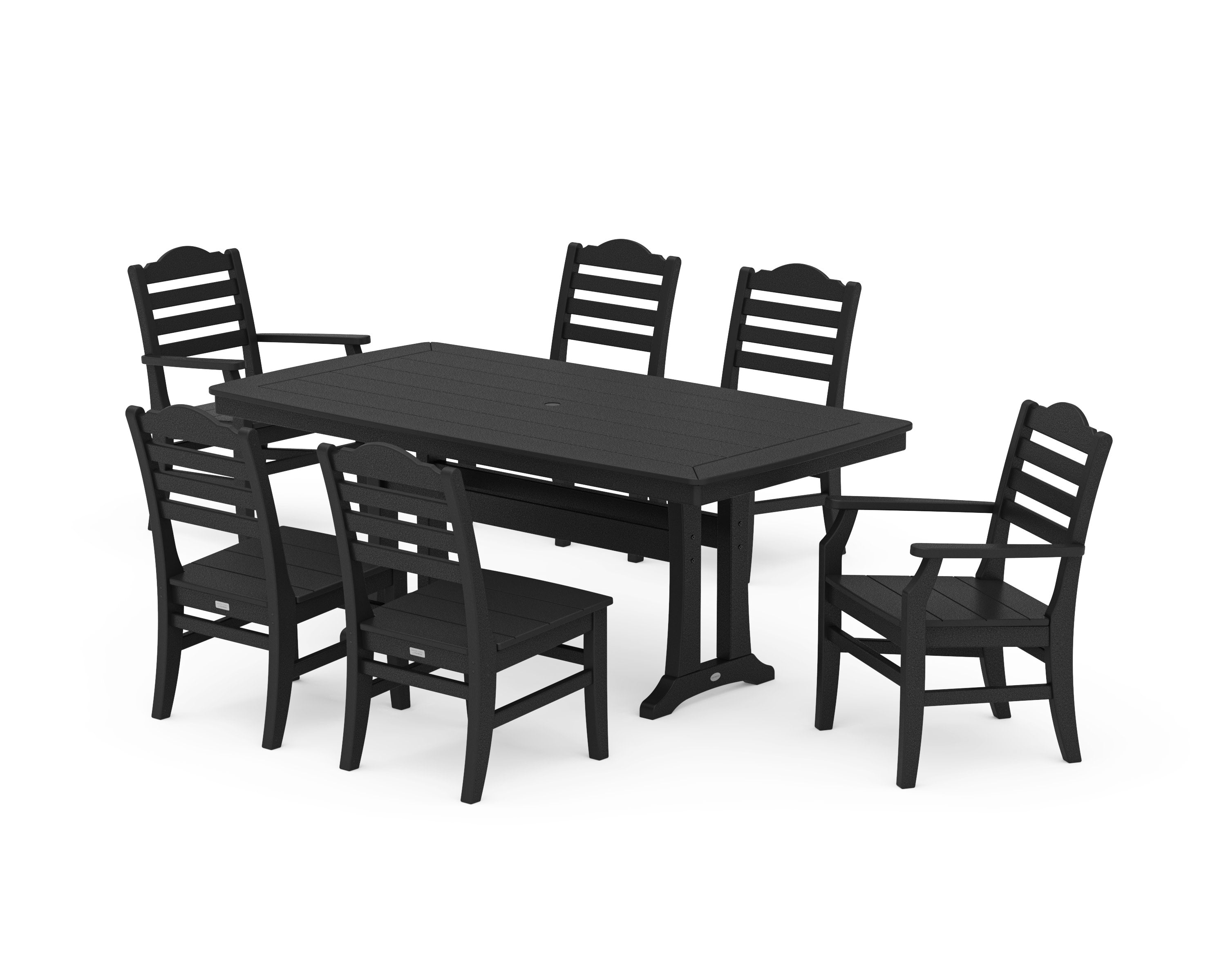 Savannah 7-Piece Dining Set with Trestle Legs in Black