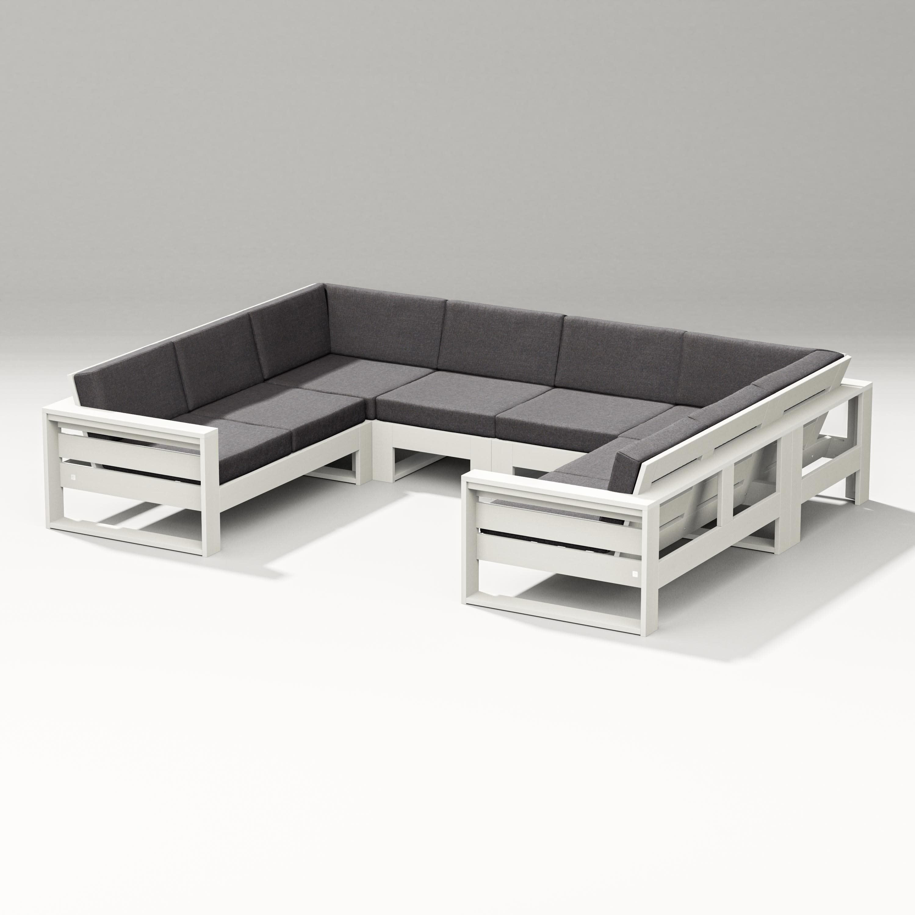 Latitude U-Shaped Sectional in Vintage White / Ash Charcoal