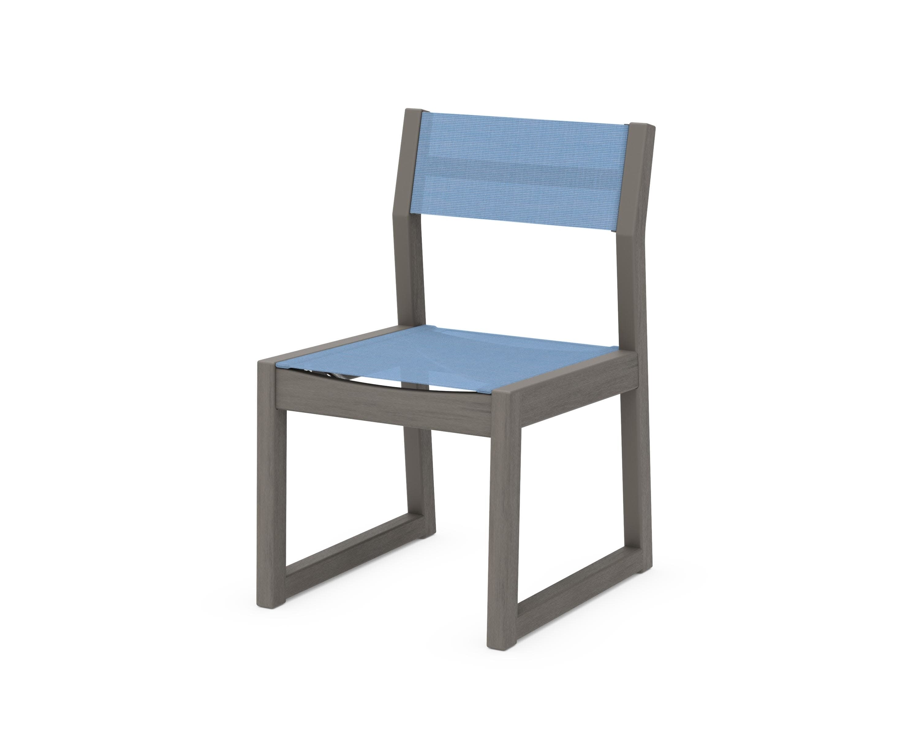 EDGE Sling Dining Side Chair in Driftwood / Poolside Sling