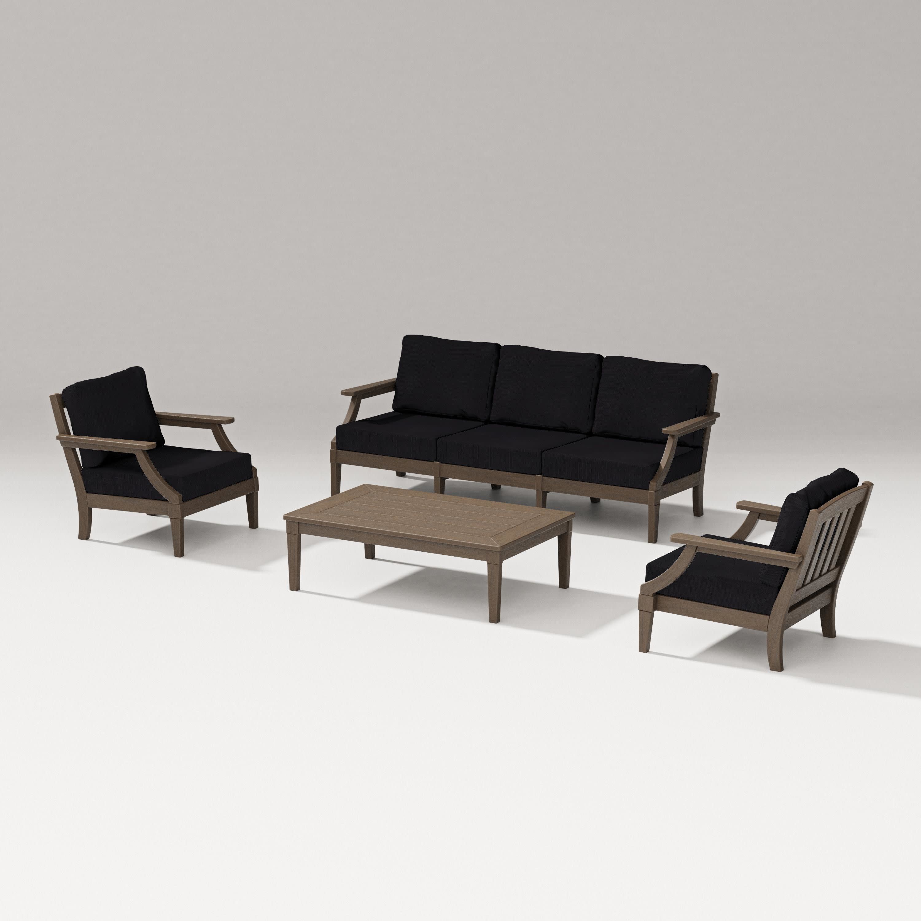 Estate 4-Piece Lounge Sofa Set in Kona / Midnight Linen