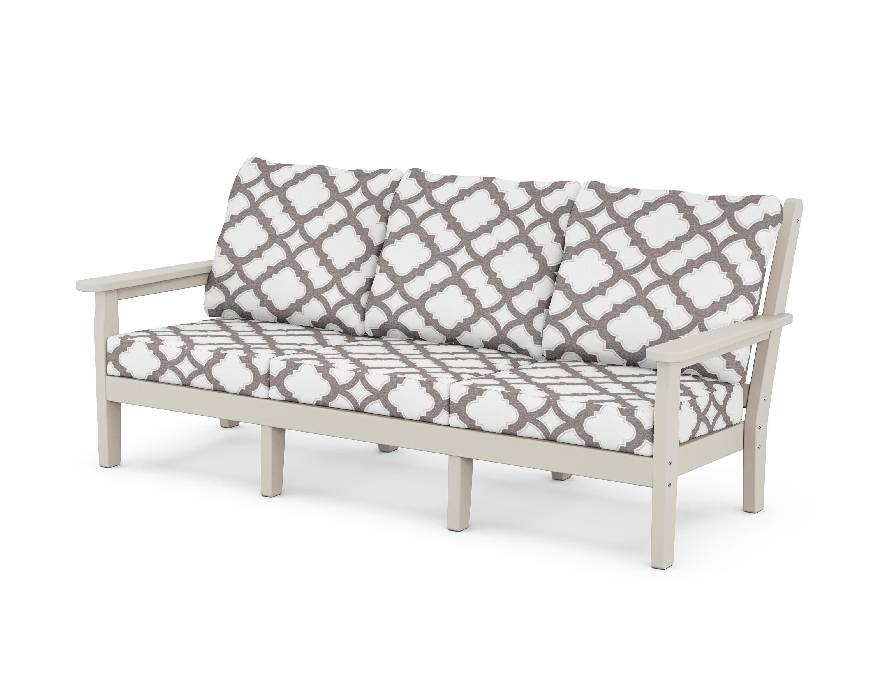 Chippendale Deep Seating Sofa in Sand / Trellis Grey Mist