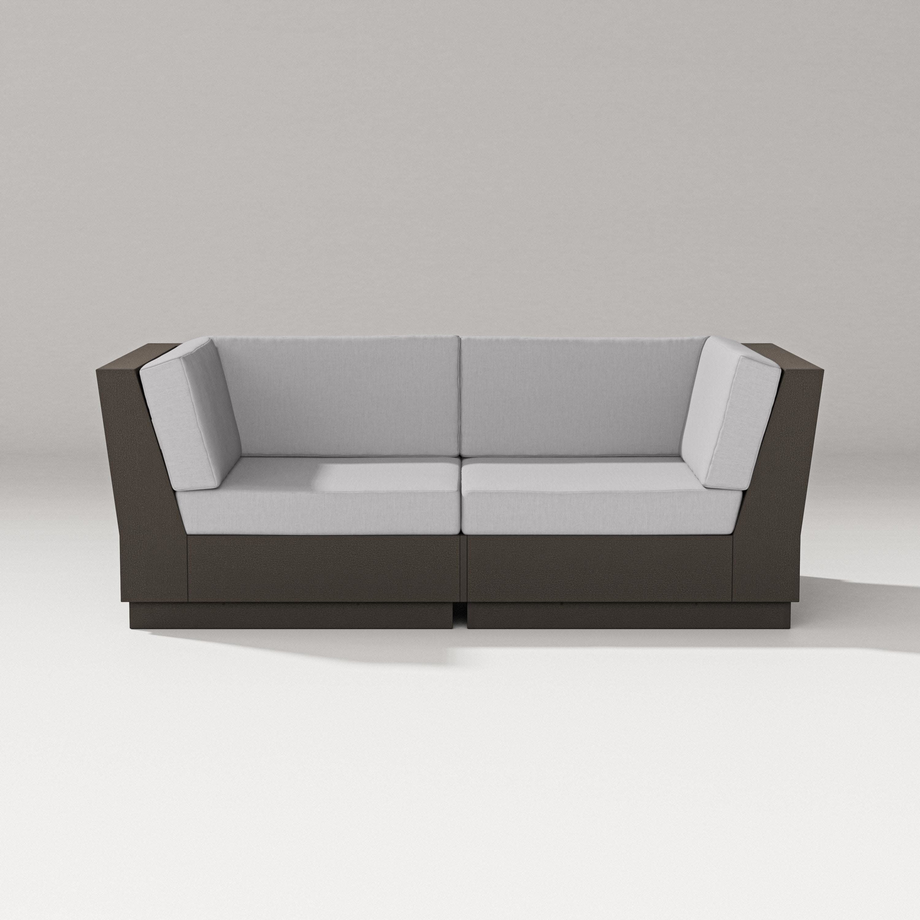 Elevate Loveseat Sectional in Vintage Coffee / Granite