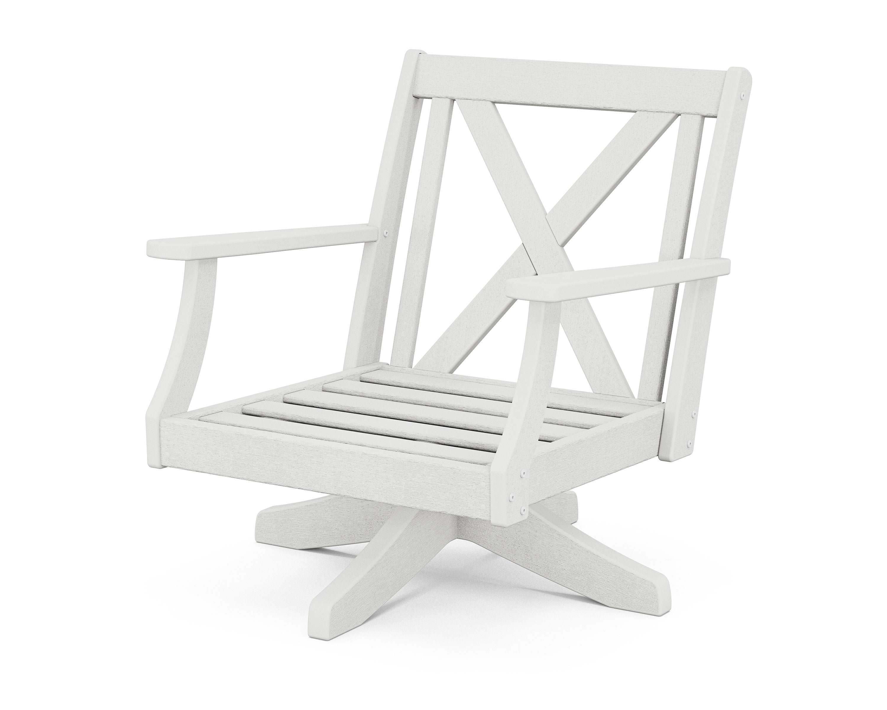 Braxton Deep Seating Swivel Chair Frame in Vintage White