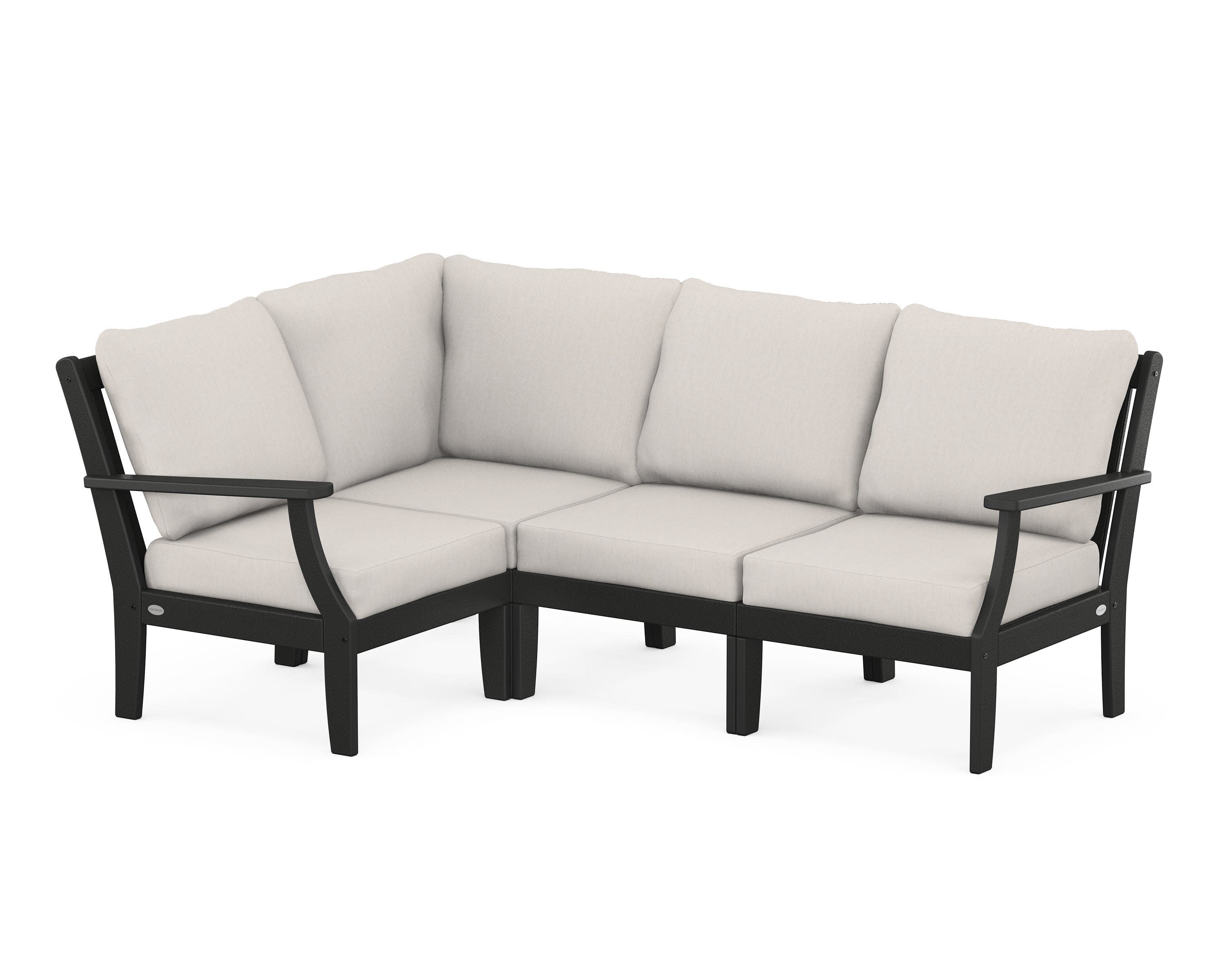Braxton Modular 4-Piece Deep Seating Set in Black / Cast Ash