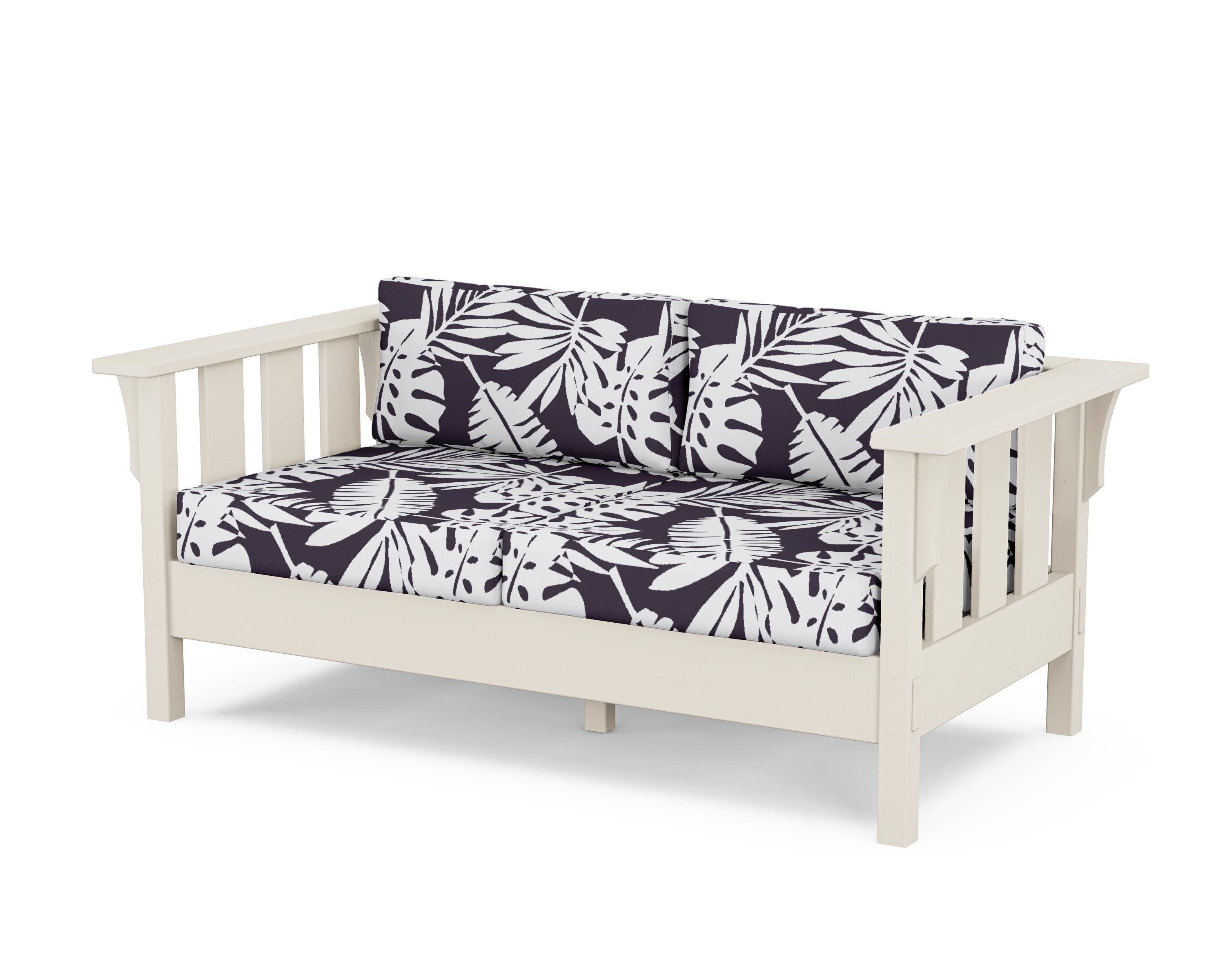 Acadia Deep Seating Loveseat in Sand / Leaf Navy