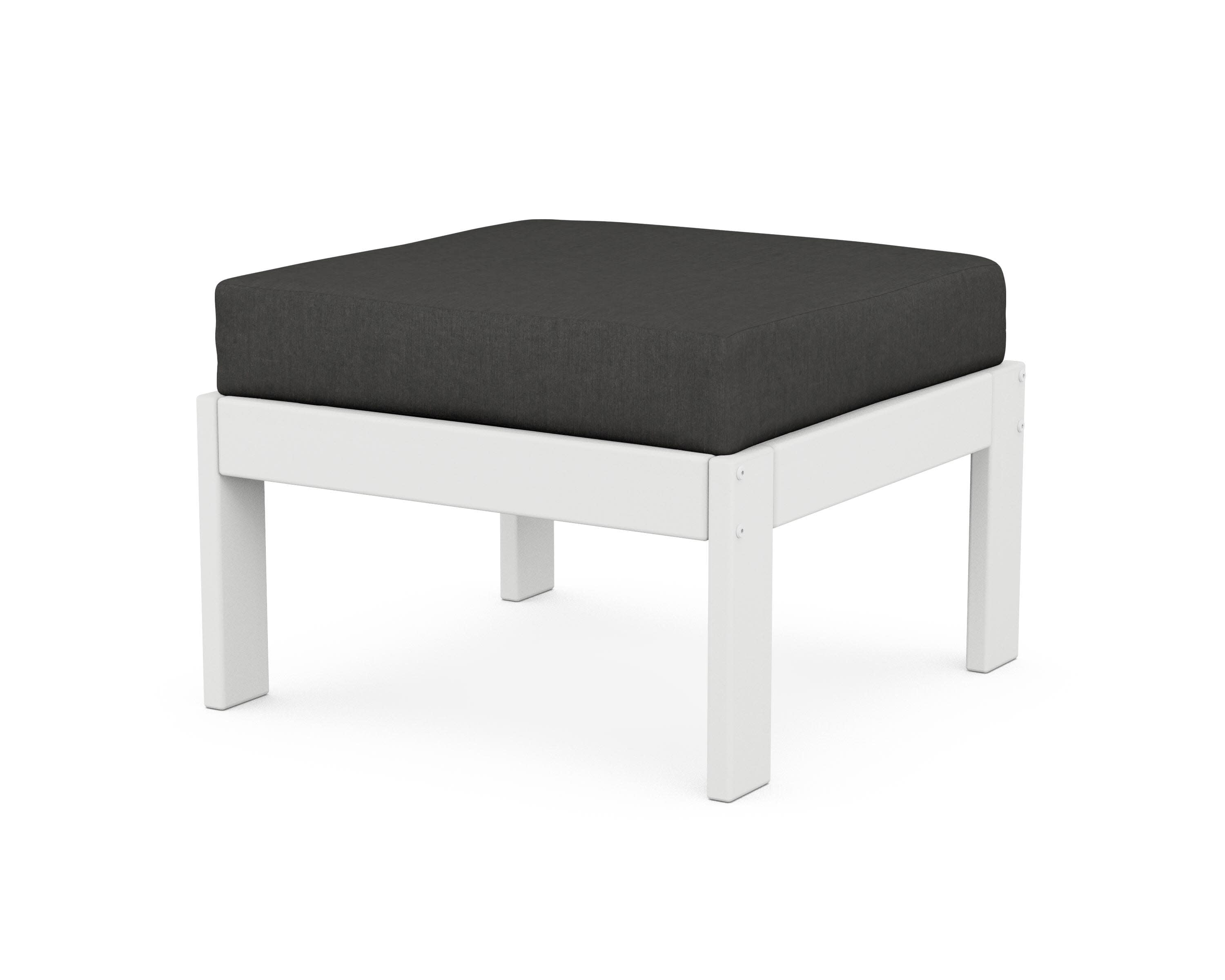 Vineyard Modular Ottoman in White / Spectrum Carbon