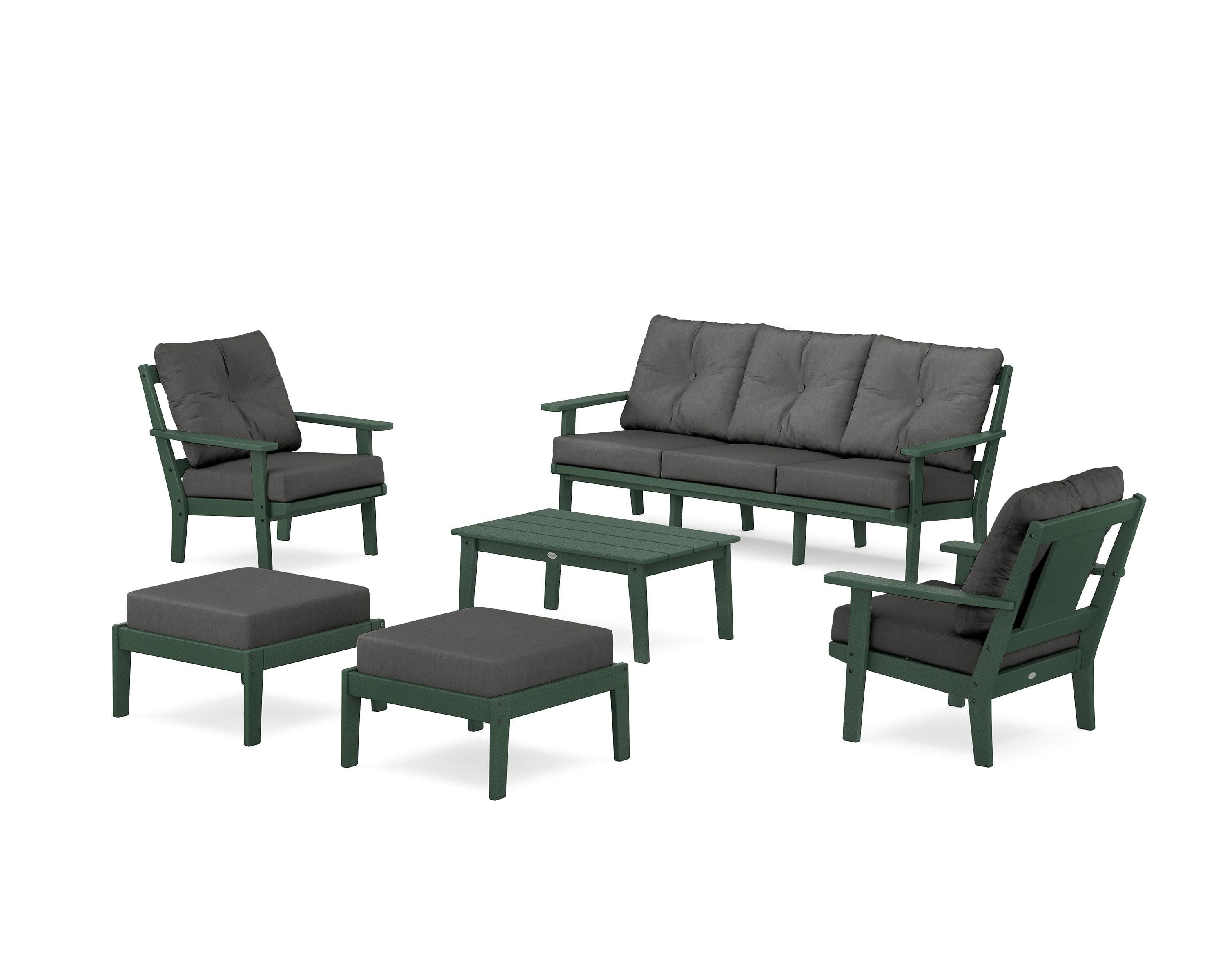 Prairie 6-Piece Lounge Sofa Set in Green / Spectrum Carbon