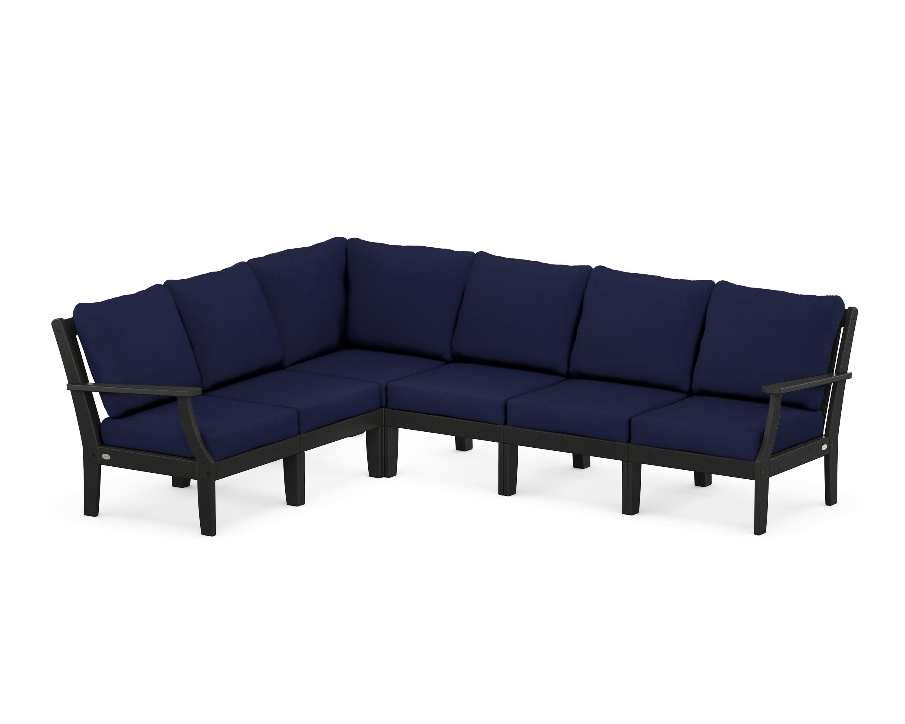 Braxton Modular 6-Piece Deep Seating Set in Black / Navy