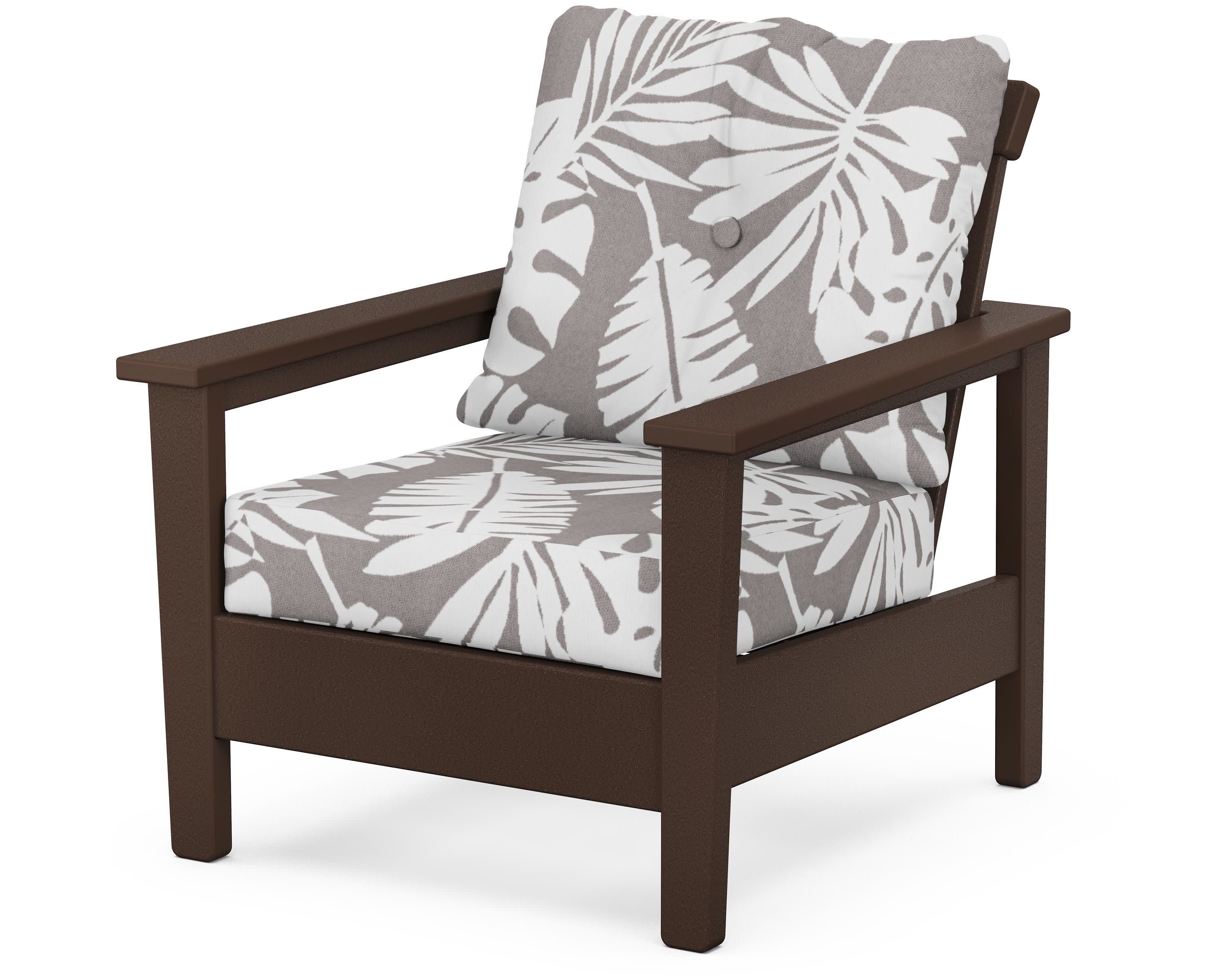 Prescott Deep Seating Chair in Mahogany / Leaf Grey Mist