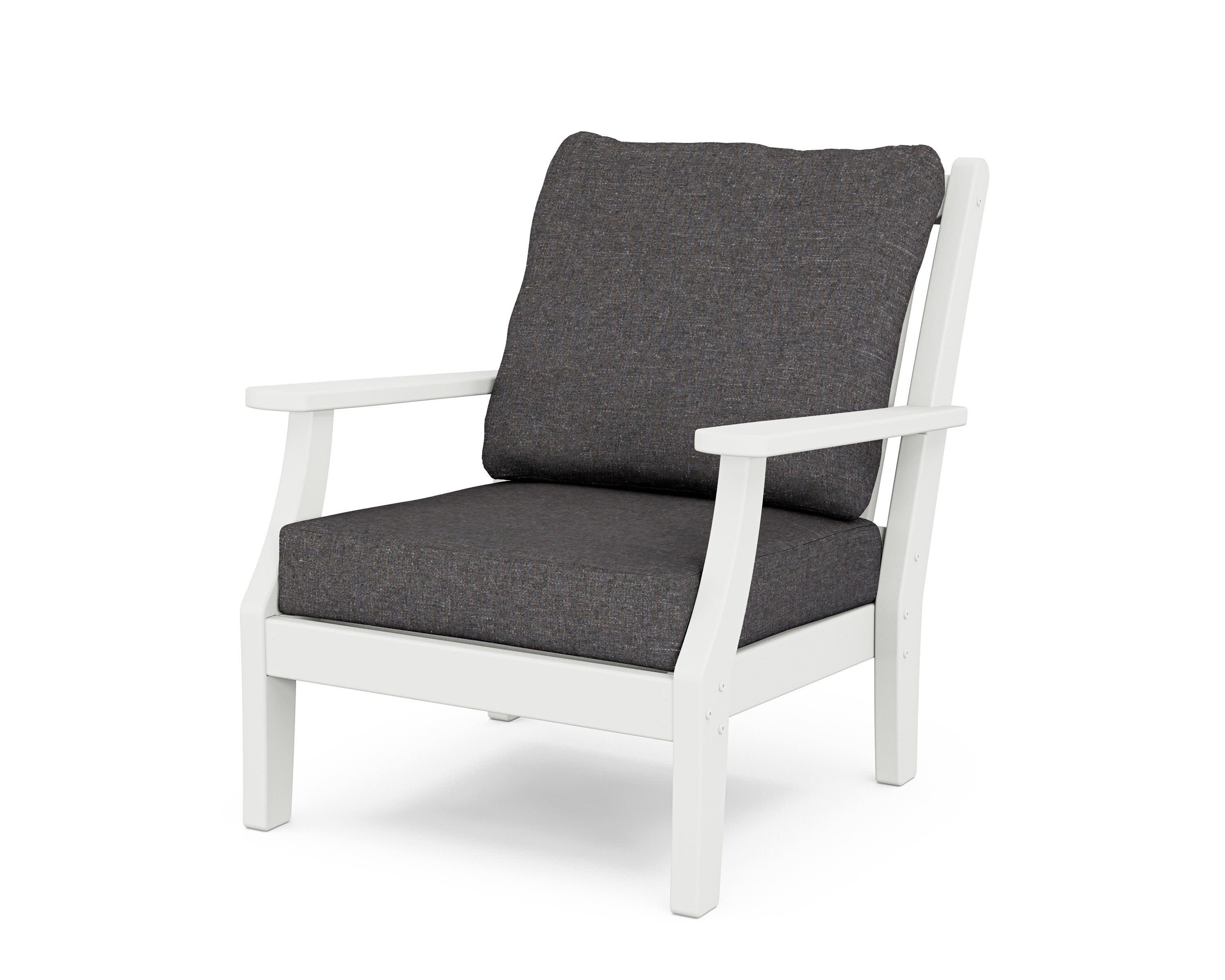 Wovendale Deep Seating Chair in White / Ash Charcoal