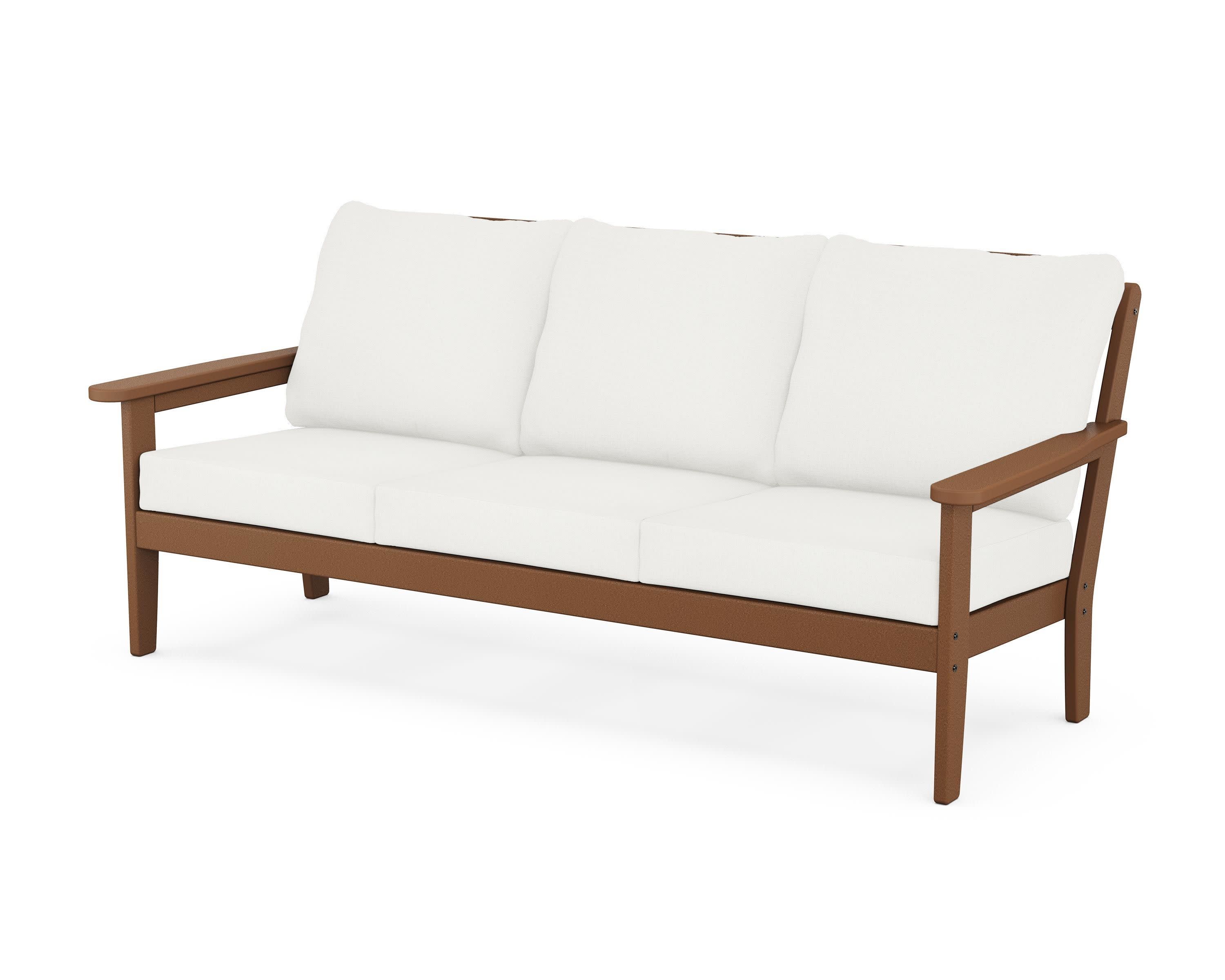 Cottage Deep Seating Sofa in Teak / Natural Linen