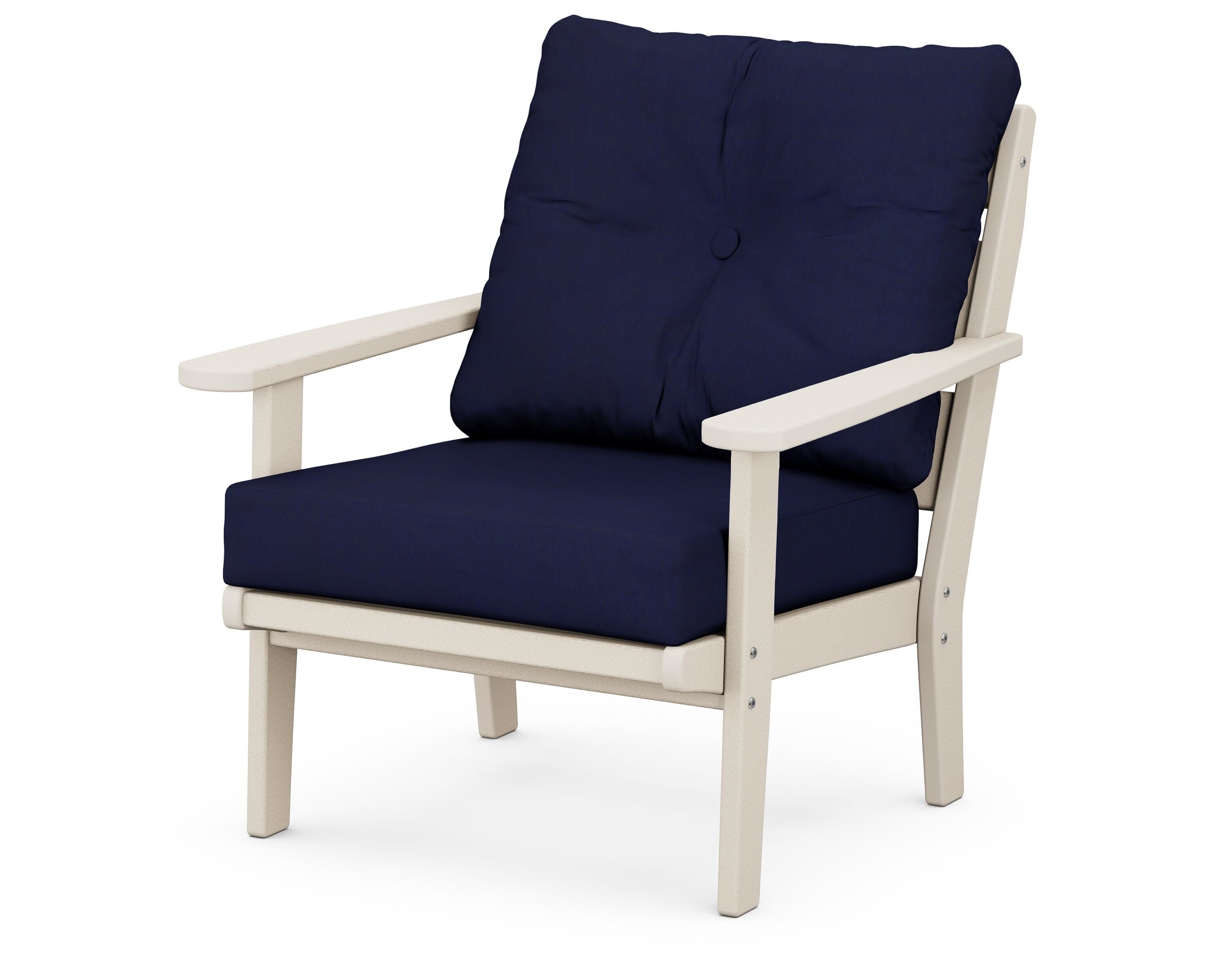 Lakeside Deep Seating Chair in Sand / Navy