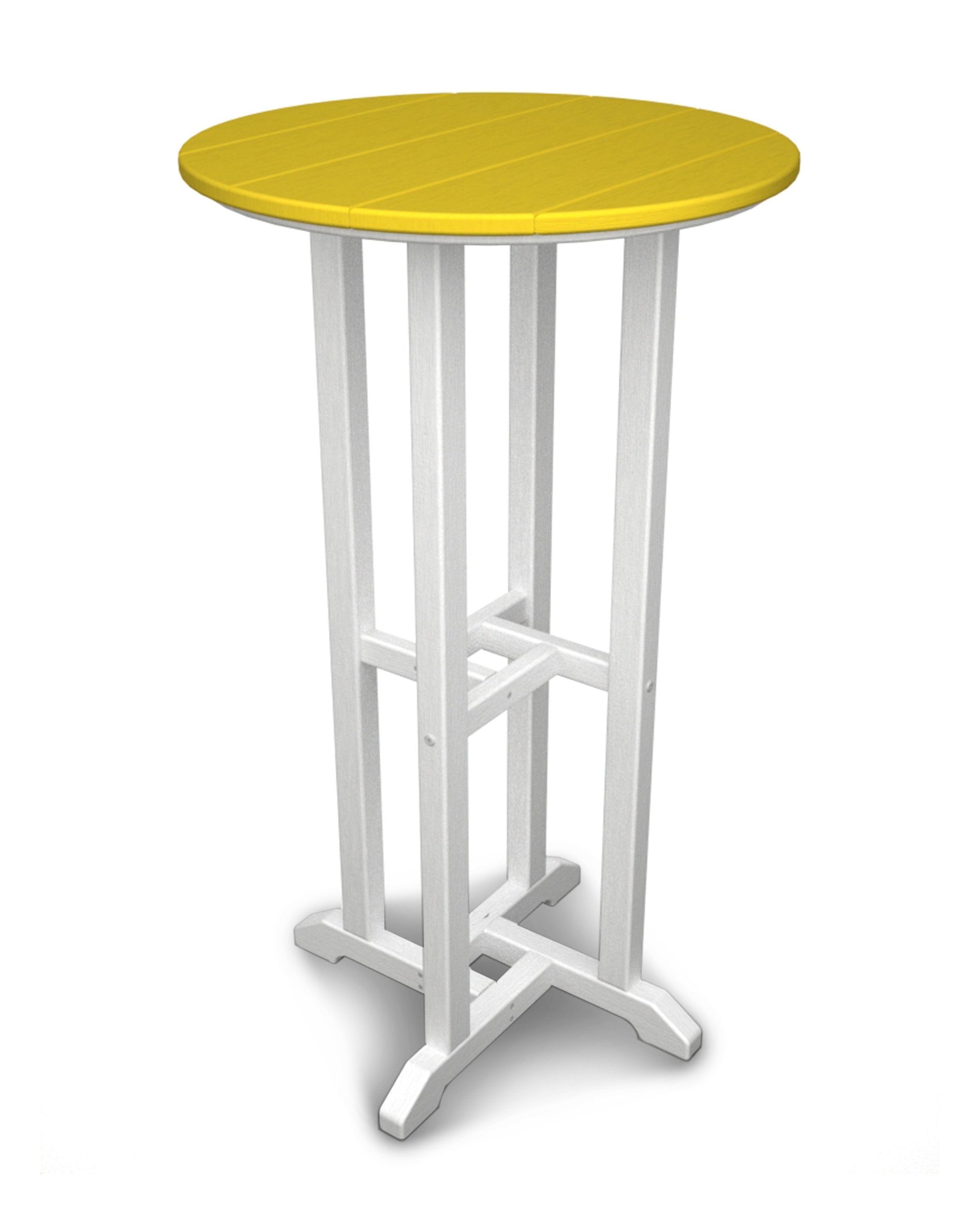 Contempo 24" Round Bar Table in White / Lemon