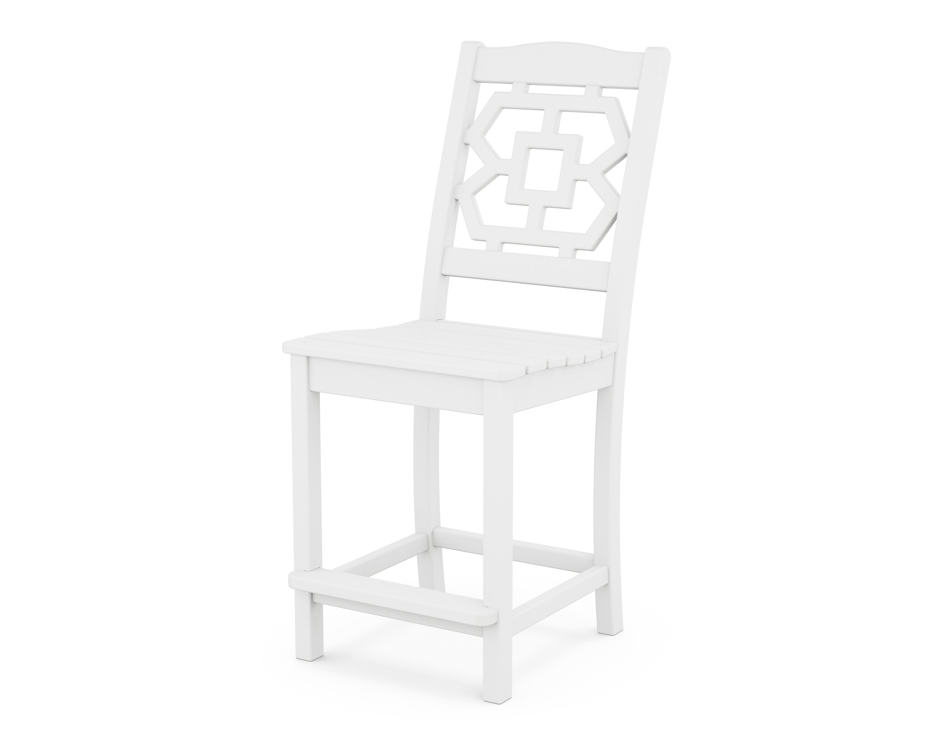 Chinoiserie Counter Side Chair in White