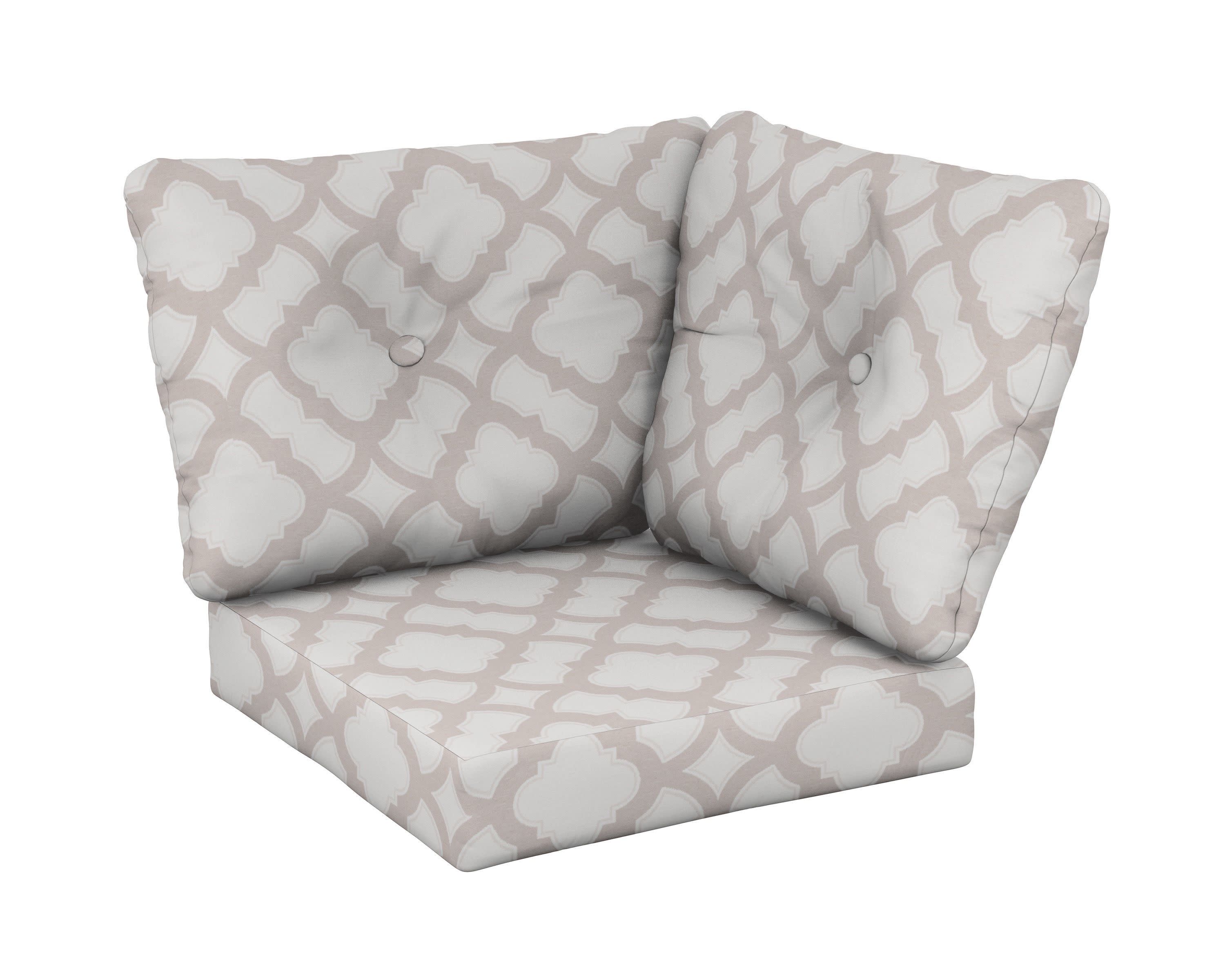 Modular Corner Cushion in Trellis Dune Burlap