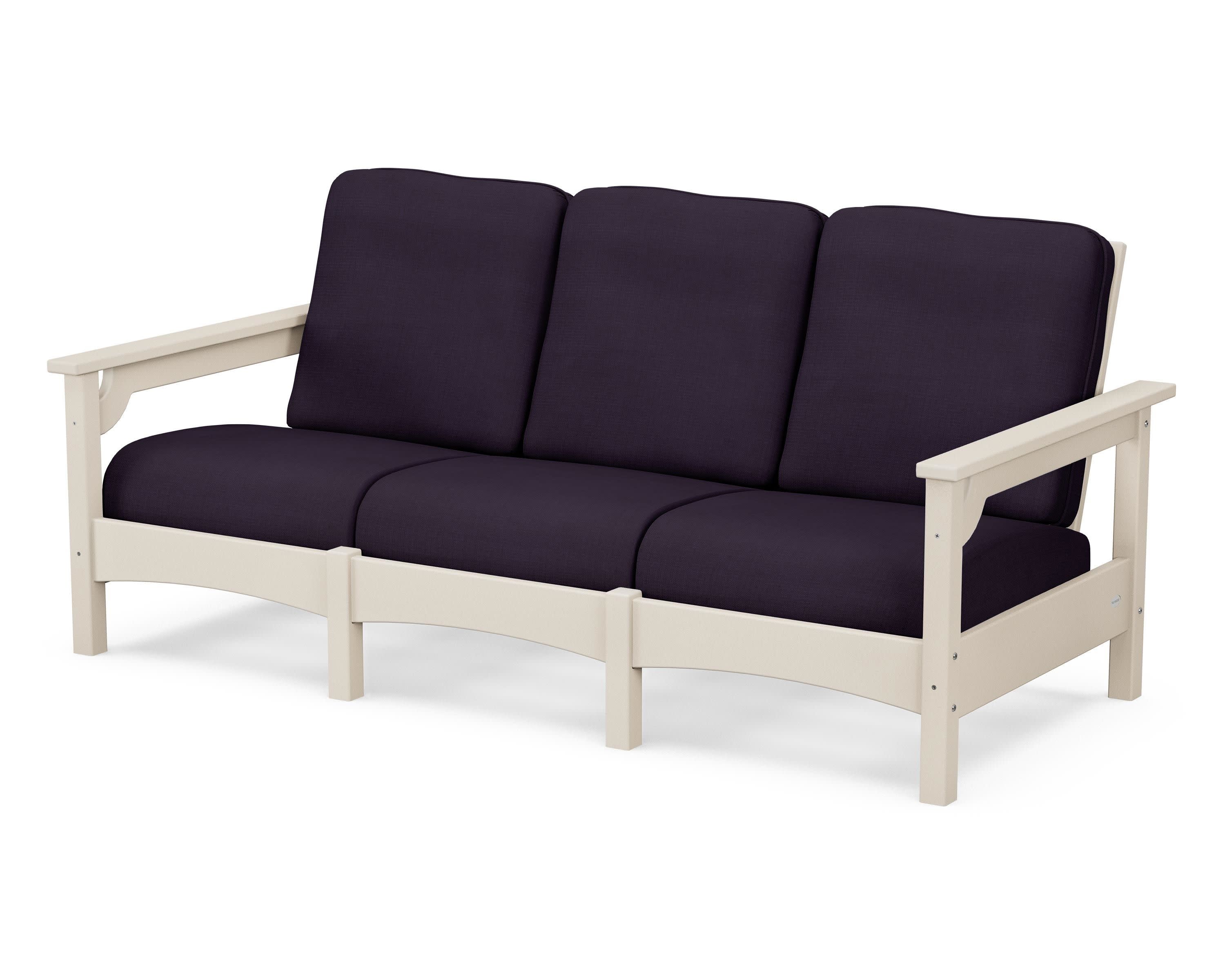 Club Sofa in Sand / Navy Linen