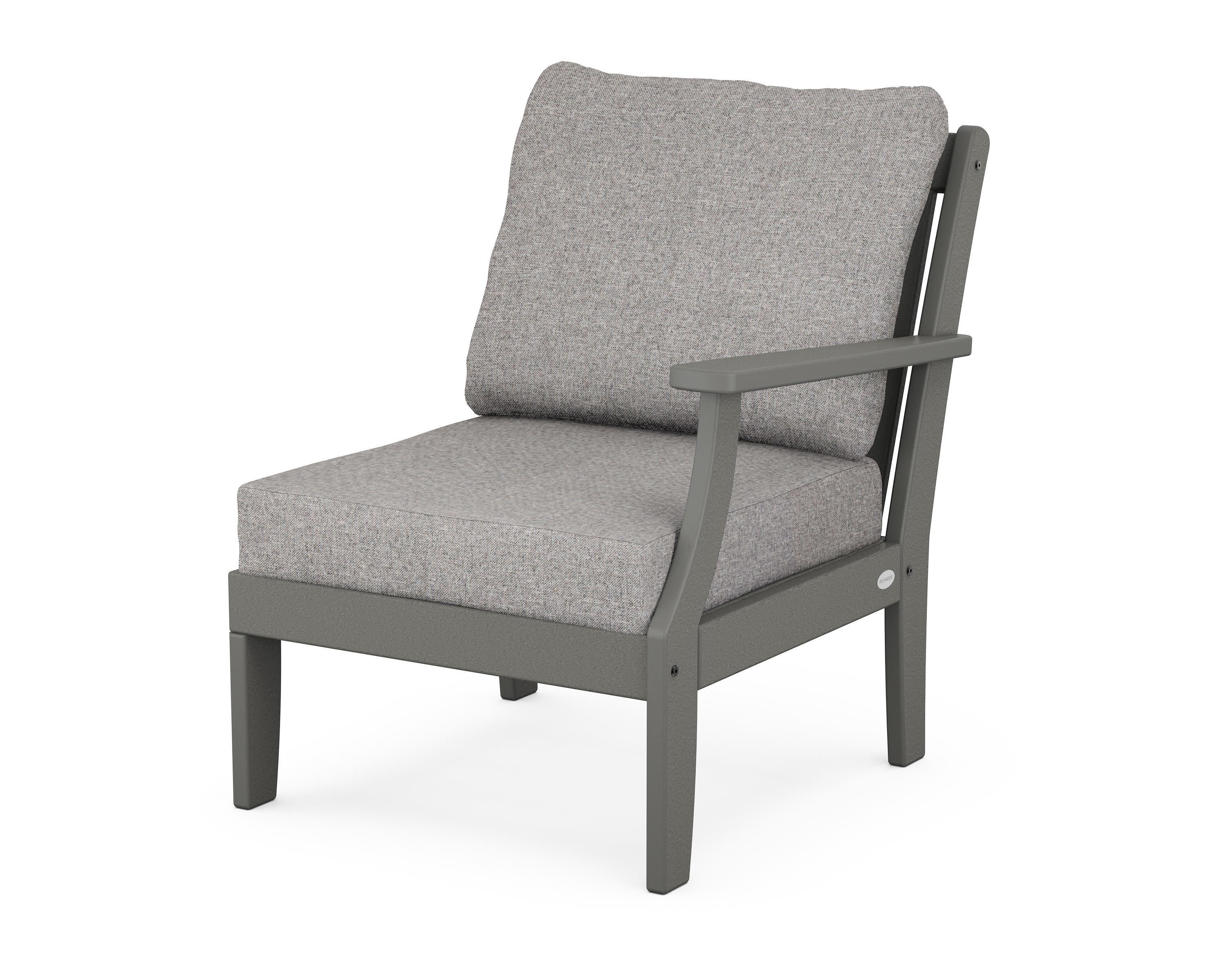 Braxton Modular Right Arm Chair in Slate Grey / Grey Mist