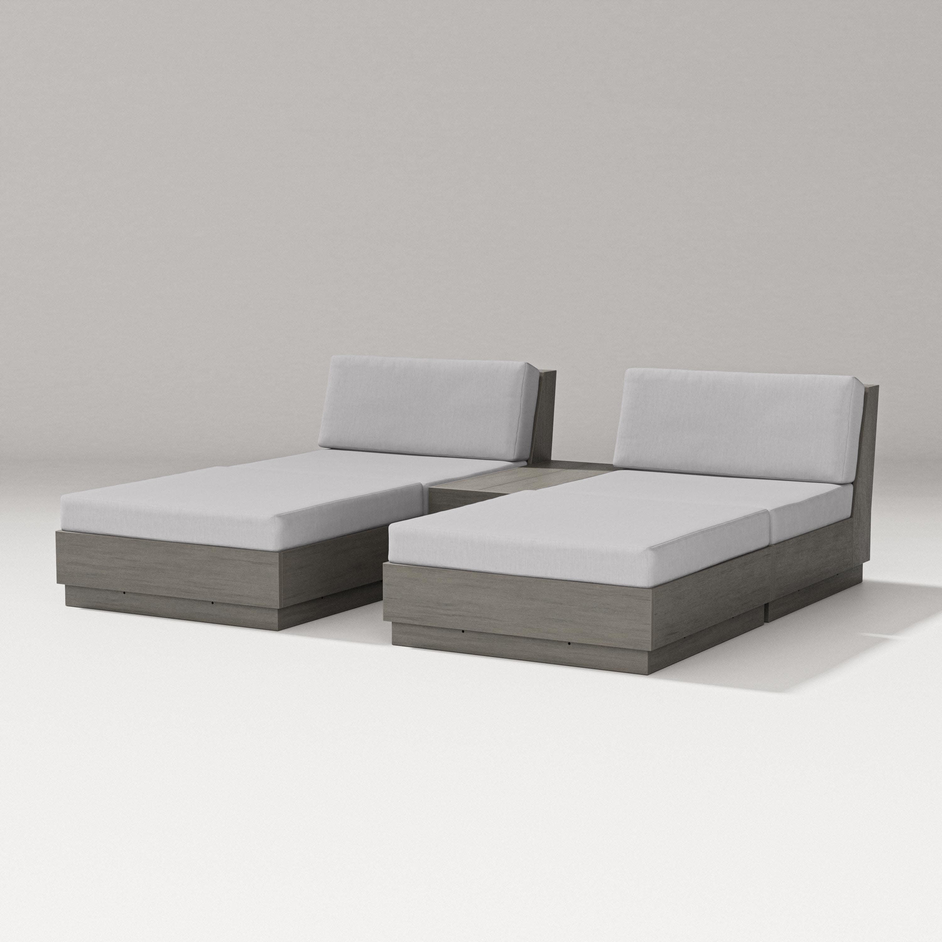 Elevate Double Chaise Set in Driftwood / Granite