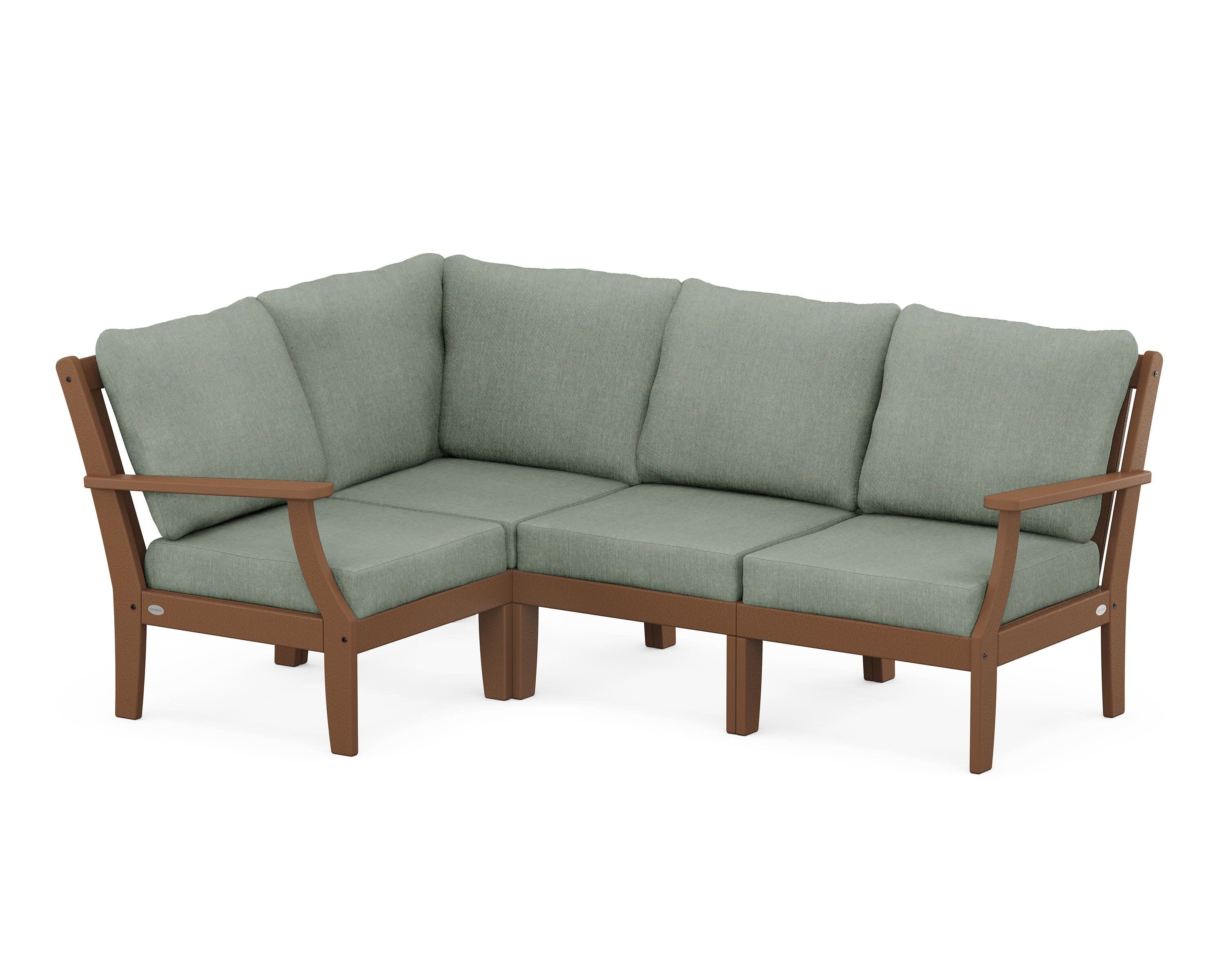Braxton Modular 4-Piece Deep Seating Set in Teak / Cast Sage