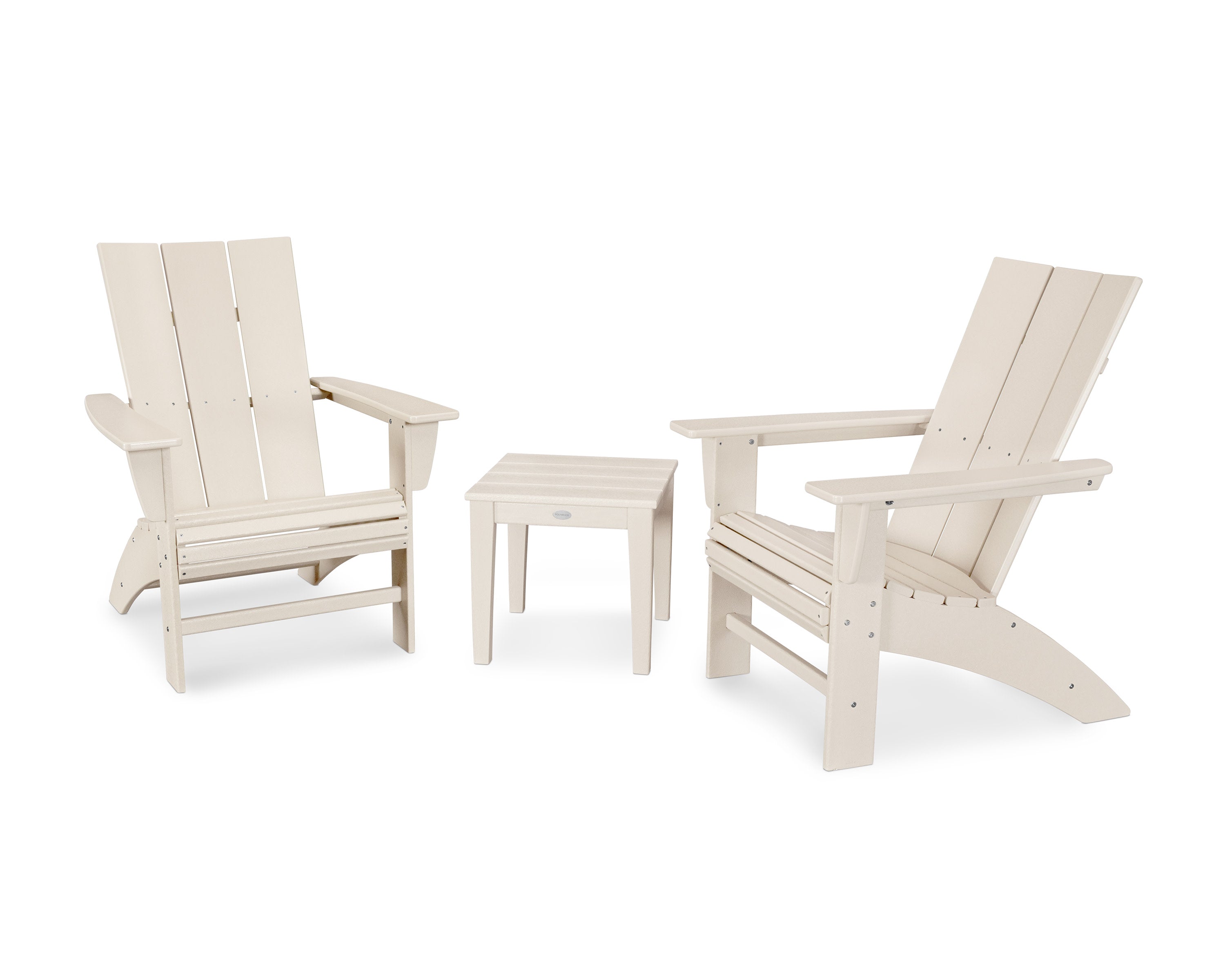 Modern 3-Piece Curveback  Adirondack Set in Sand