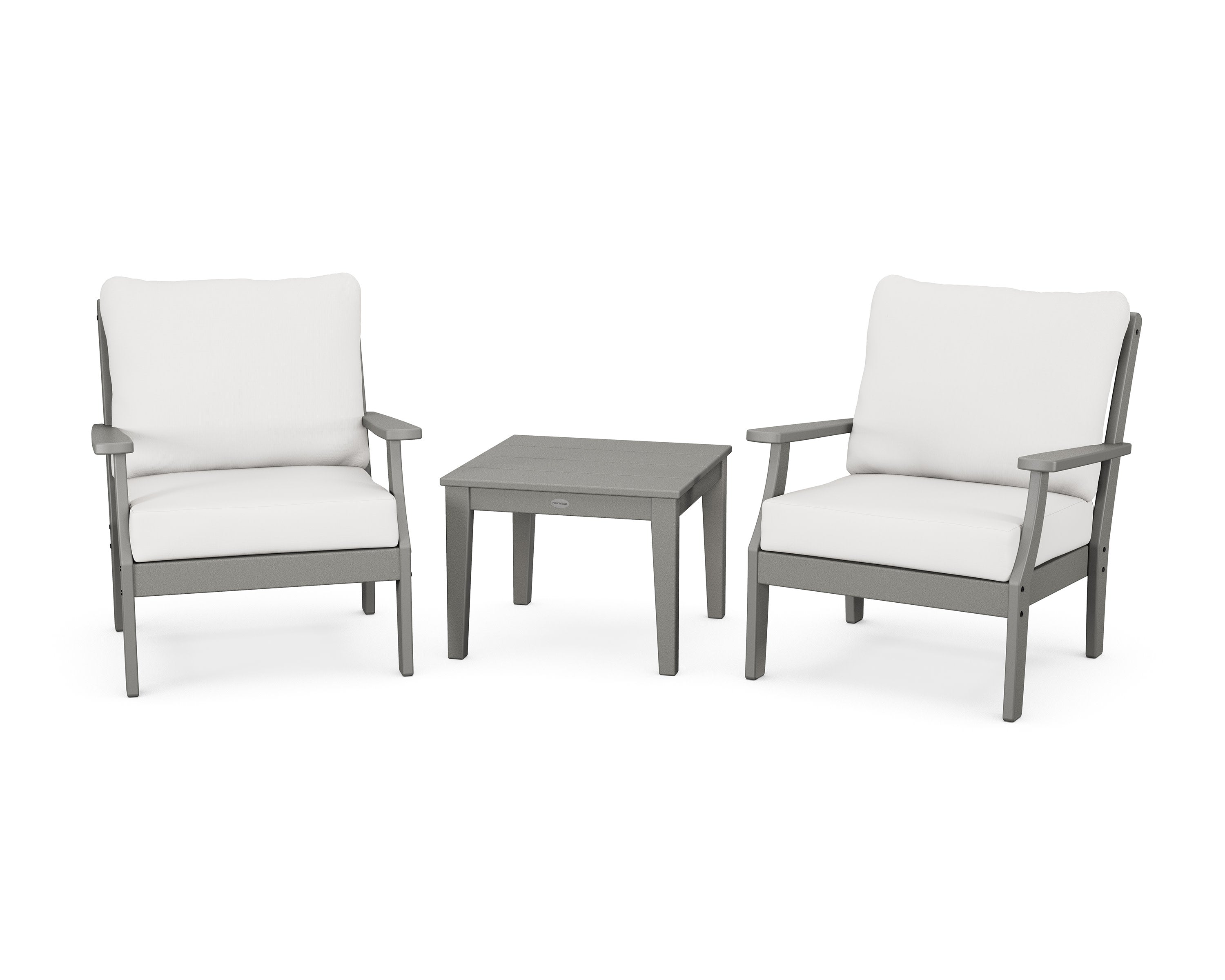 Braxton 3-Piece Deep Seating Set in Slate Grey / Natural Linen