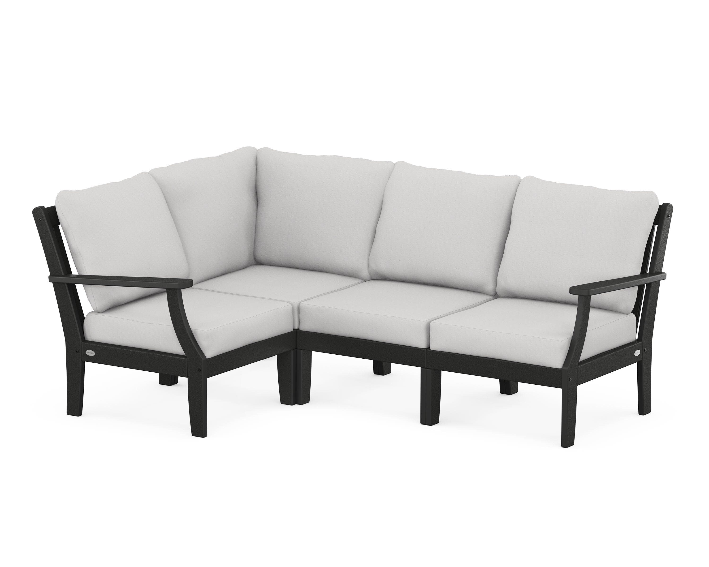 Braxton Modular 4-Piece Deep Seating Set in Black / Diamond in the Rough