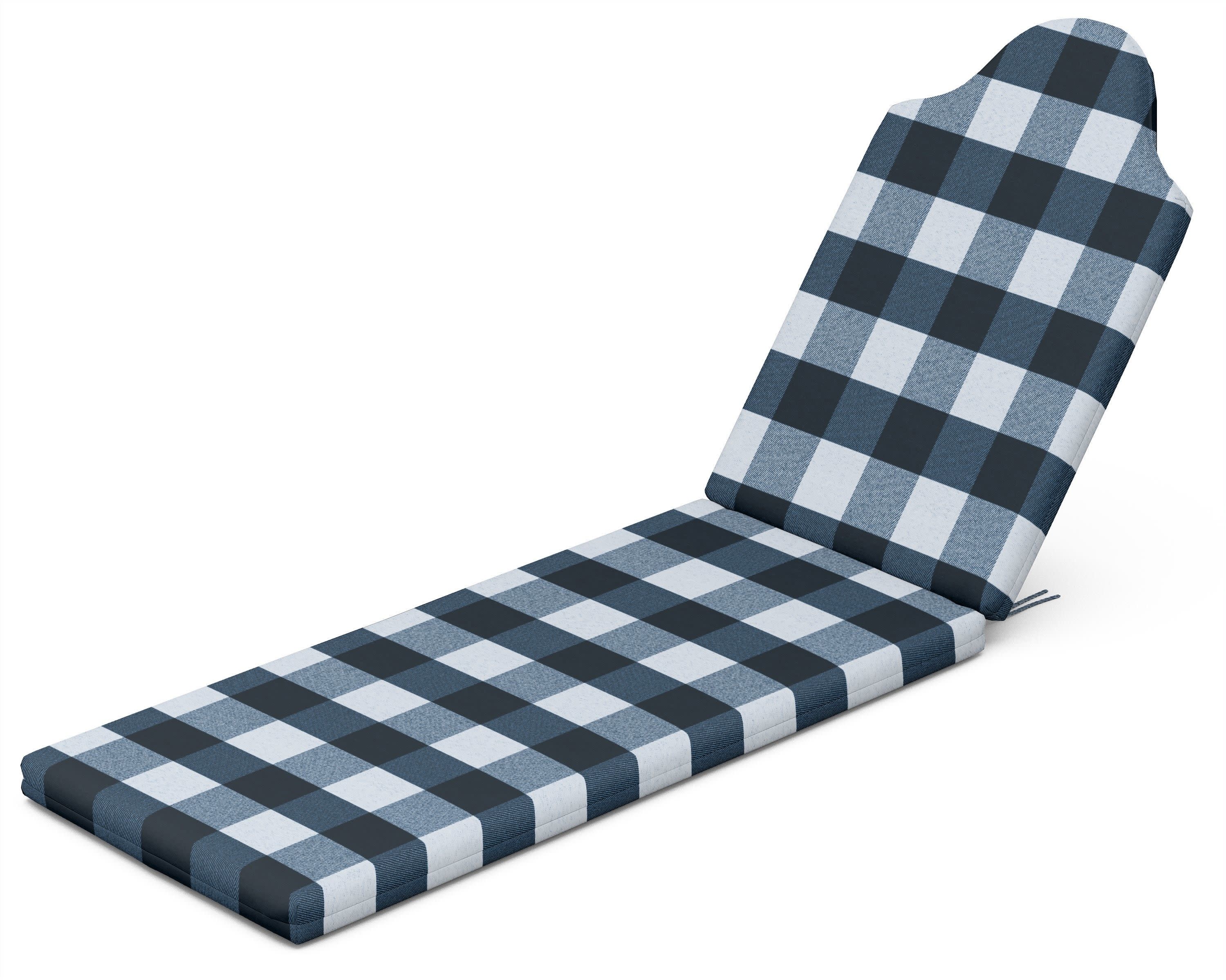 Chaise Cushion in Buffalo Plaid Marine Indigo