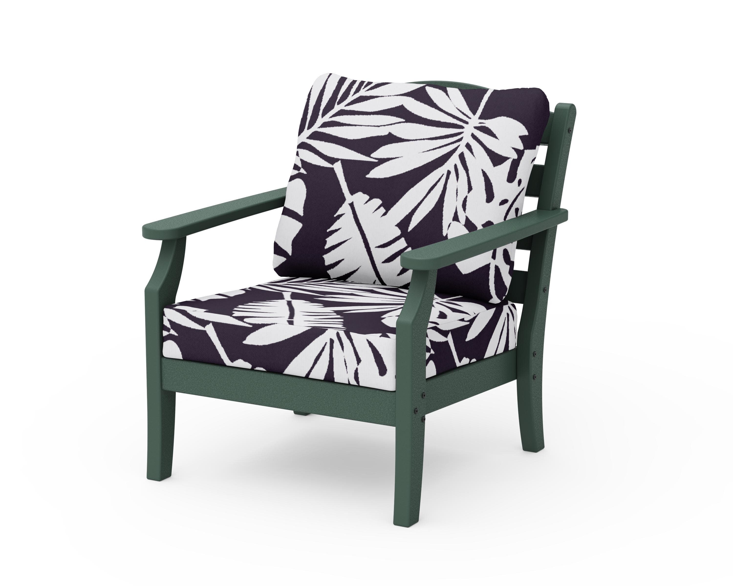Savannah Deep Seating Chair in Green / Leaf Navy