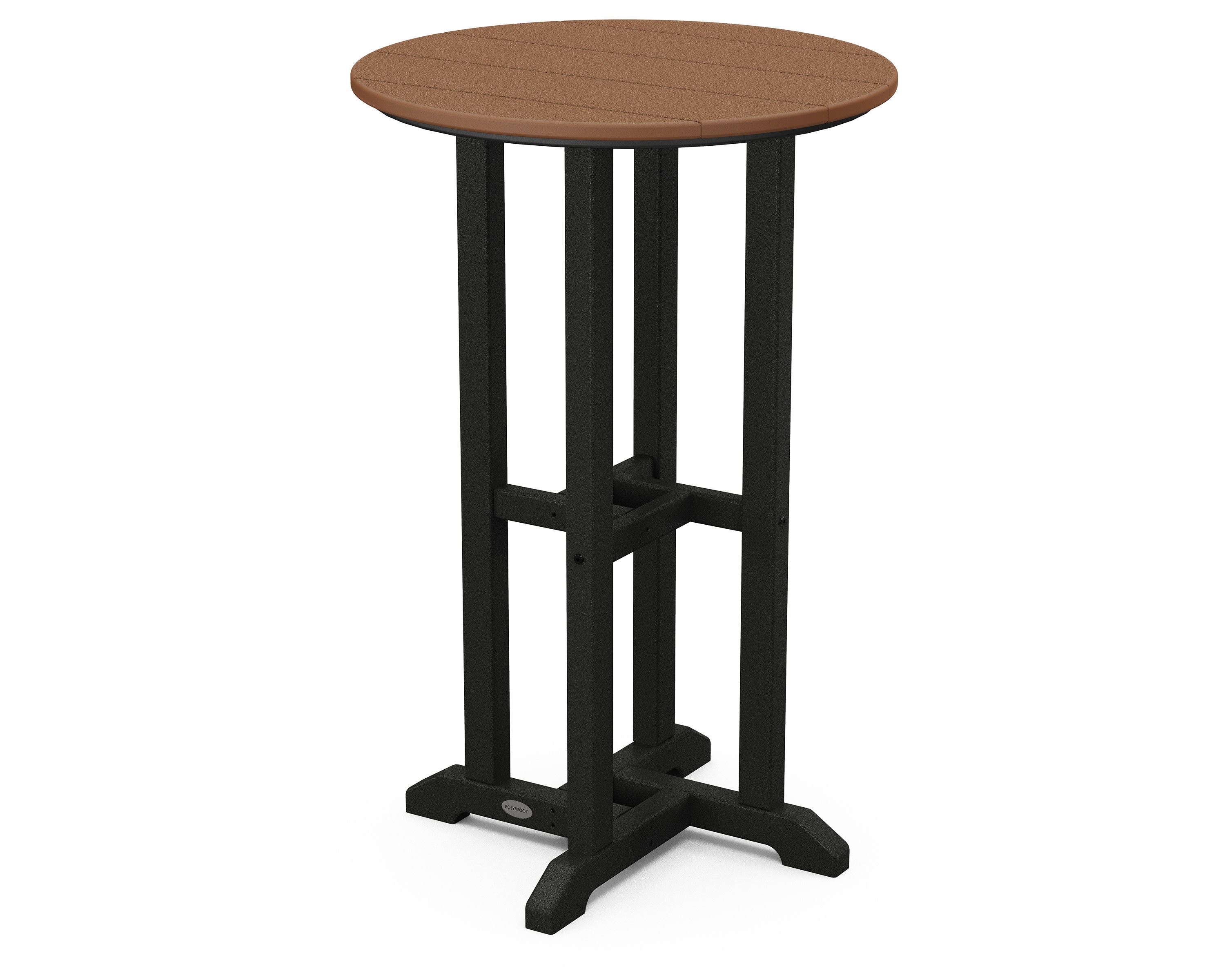 Contempo 24" Round Counter Table in Black / Teak